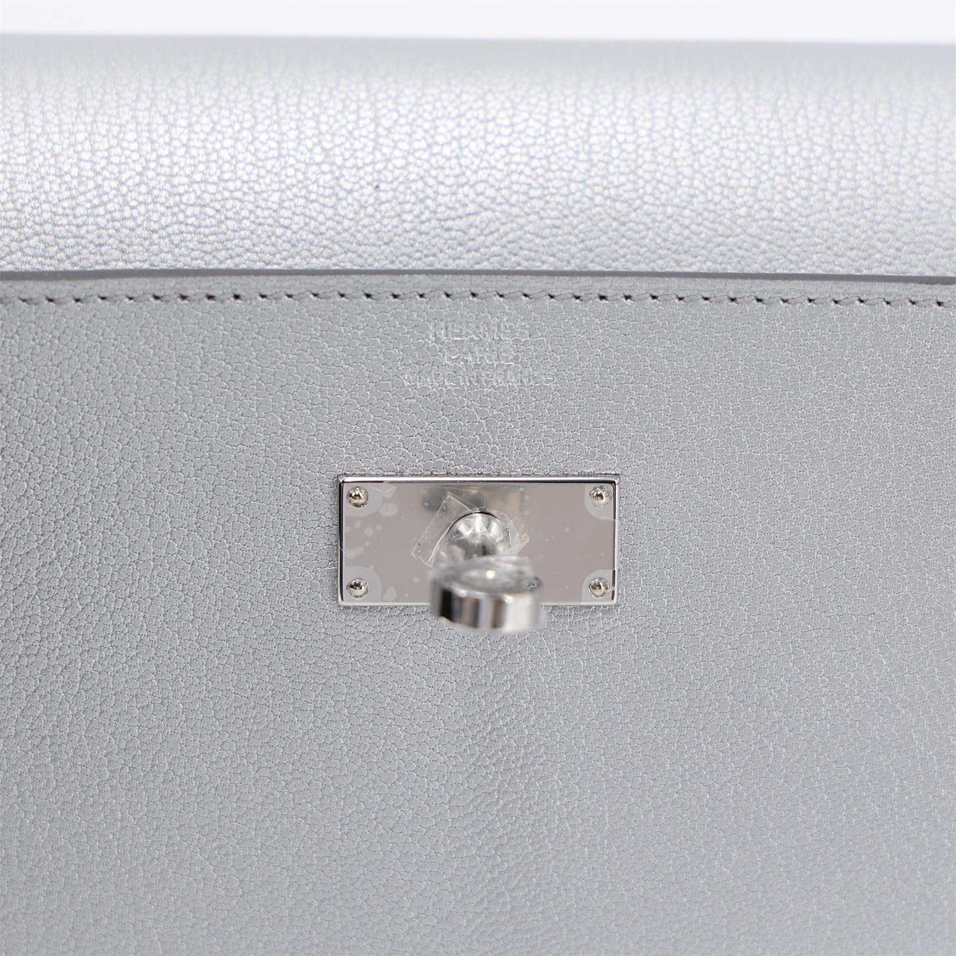 Brand New ( Rank N ) HERMÈS Kelly To Go Wallet Argent (05) Chamkilight Chevre Palladium hardware K (2025) - 10