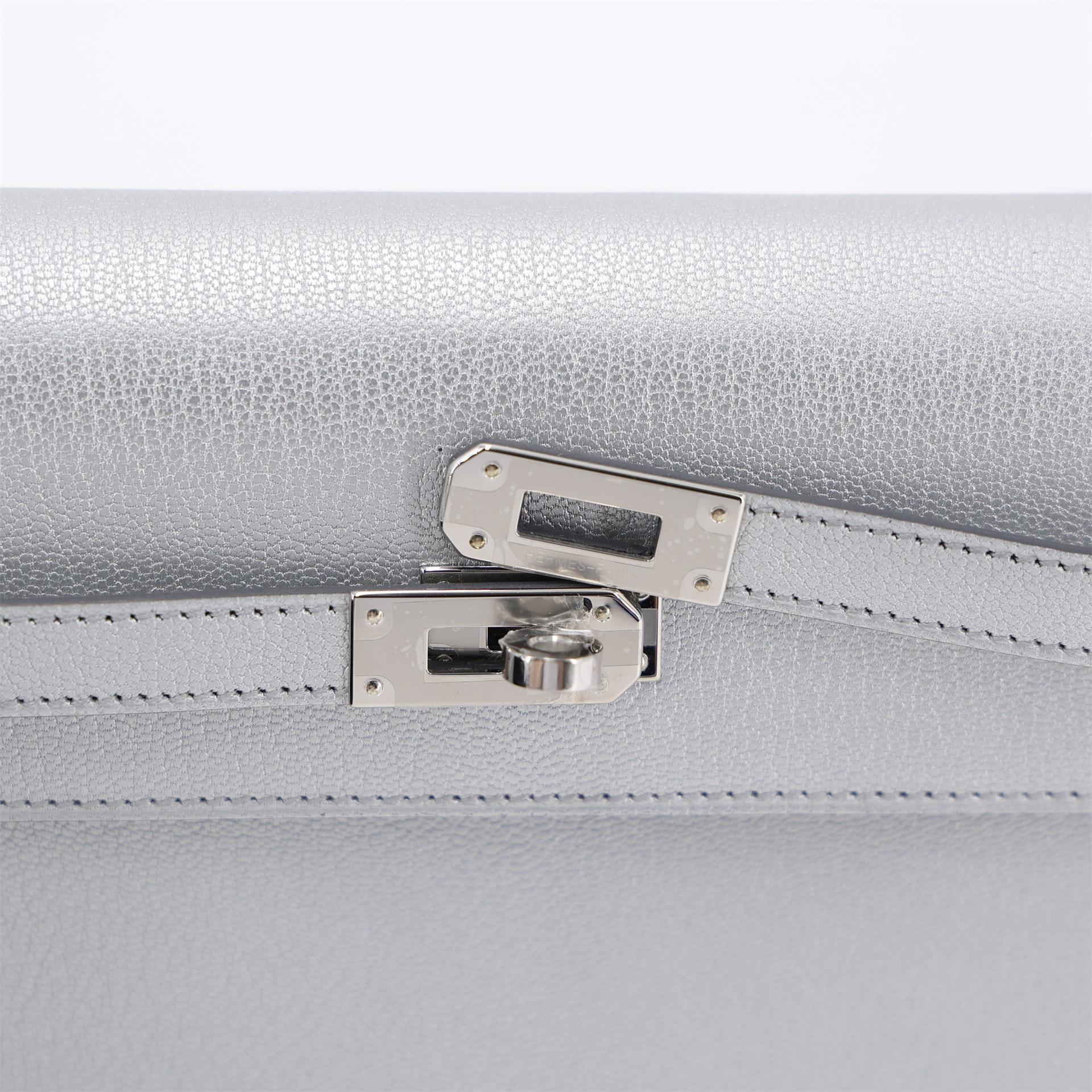 Brand New ( Rank N ) HERMÈS Kelly To Go Wallet Argent (05) Chamkilight Chevre Palladium hardware K (2025) - 8