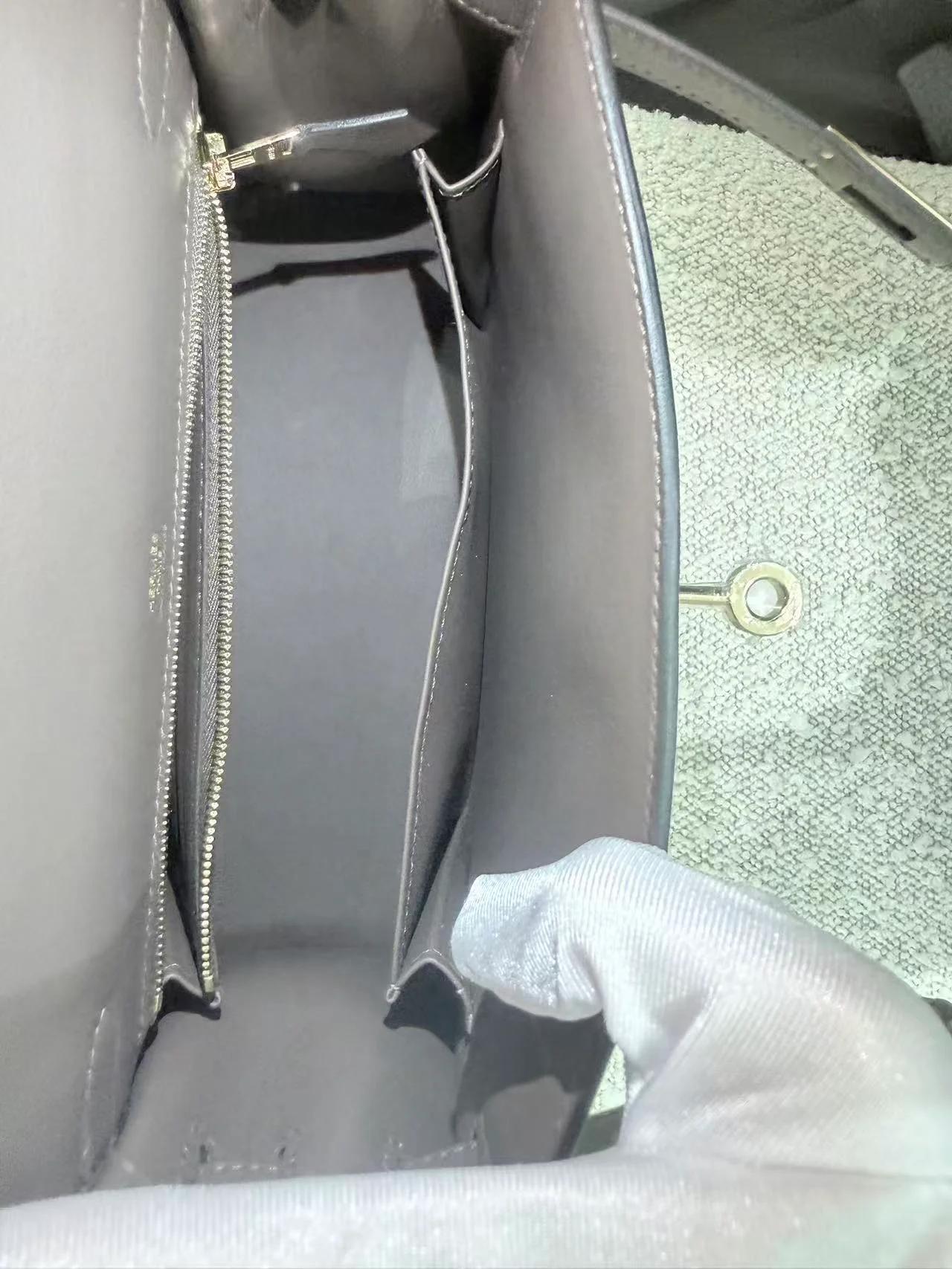 Brand New ( Rank N ) HERMÈS Kelly 25 Sellier Ecorce (4C) Beige Swift Toile H canvas Permabrass hardware K (2025) - 19