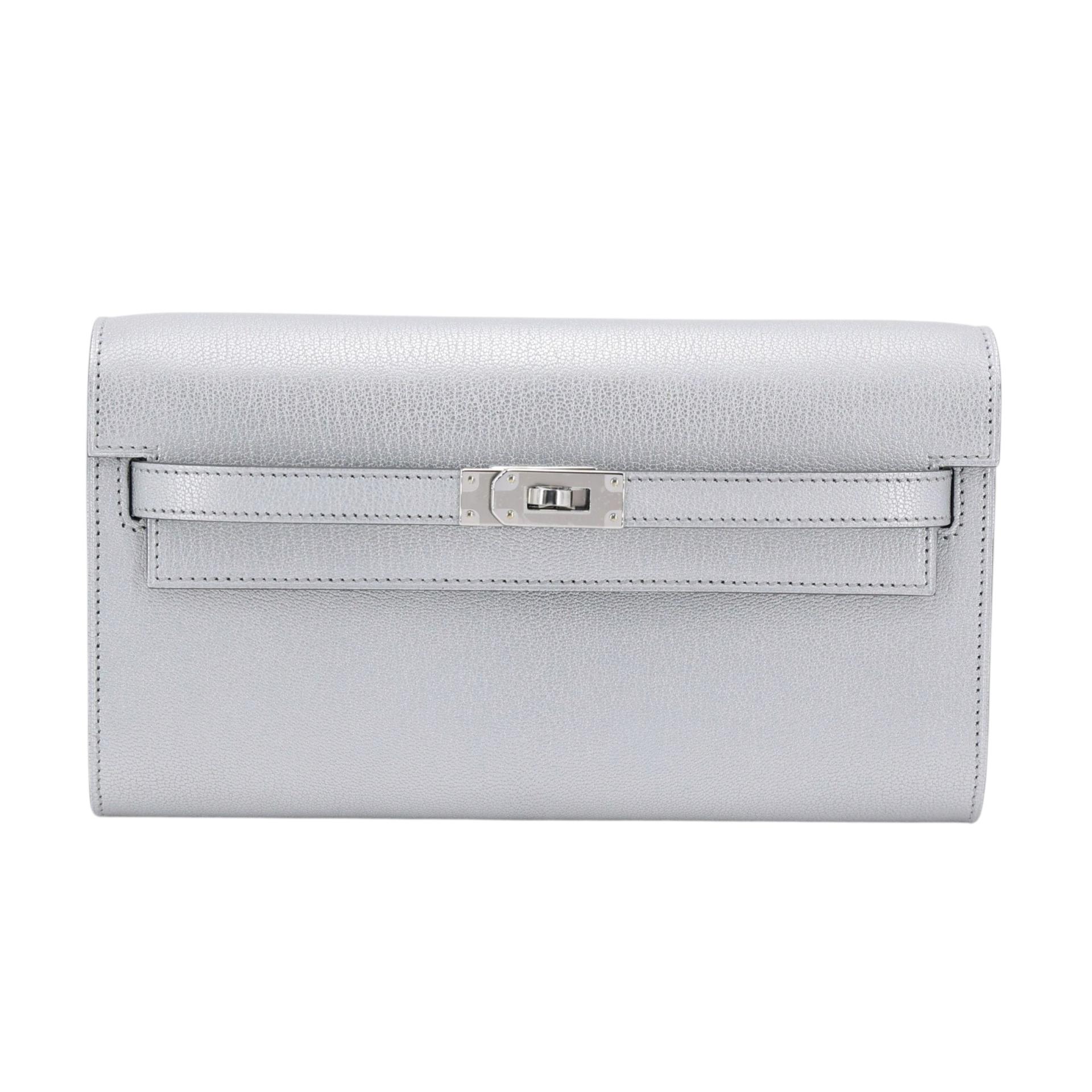 Brand New ( Rank N ) HERMÈS Kelly To Go Wallet Argent (05) Chamkilight Chevre Palladium hardware K (2025) - 1