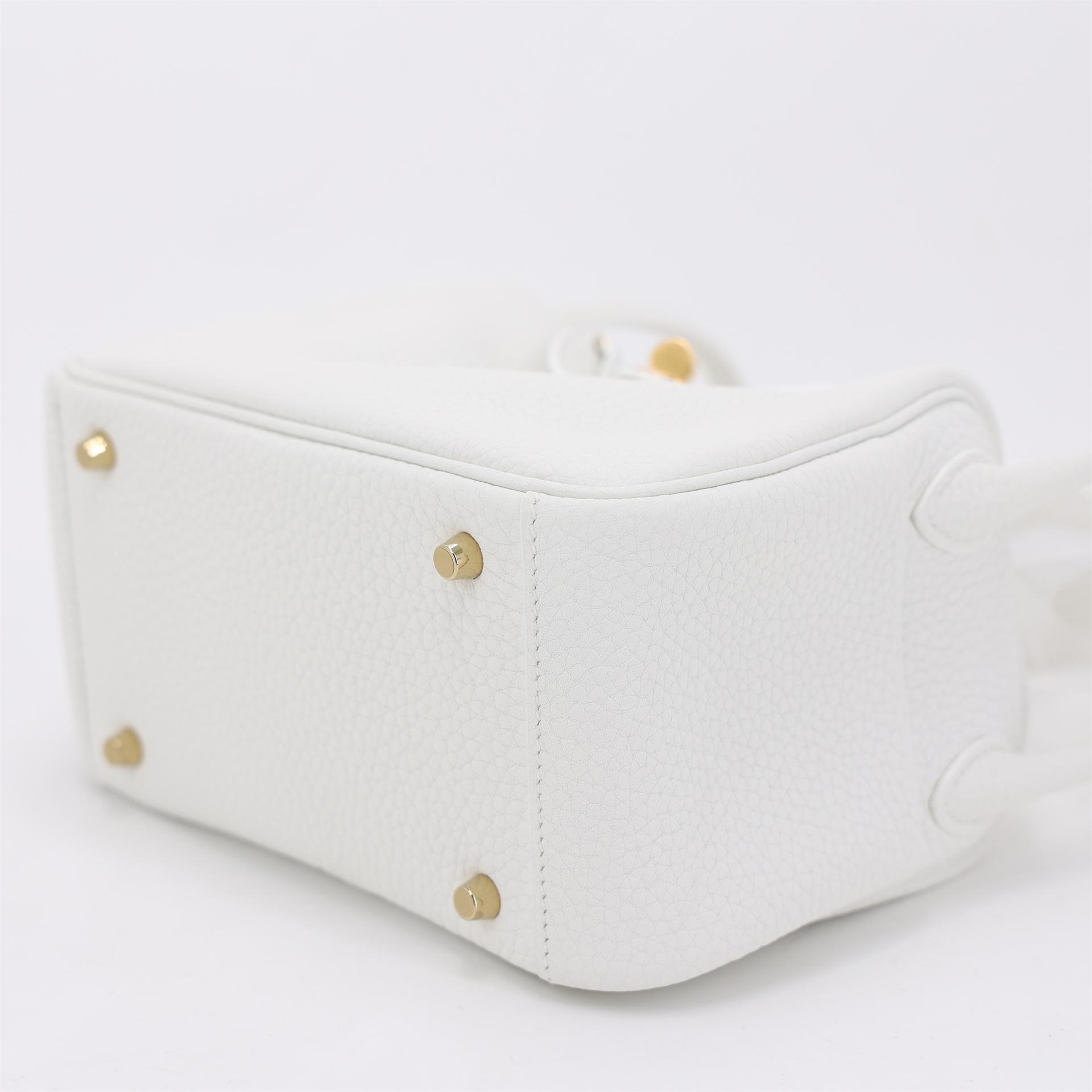 Unused ( Rank NS ) HERMÈS Mini Lindy New White (0U) Clemence Gold hardware B (2023) - 5