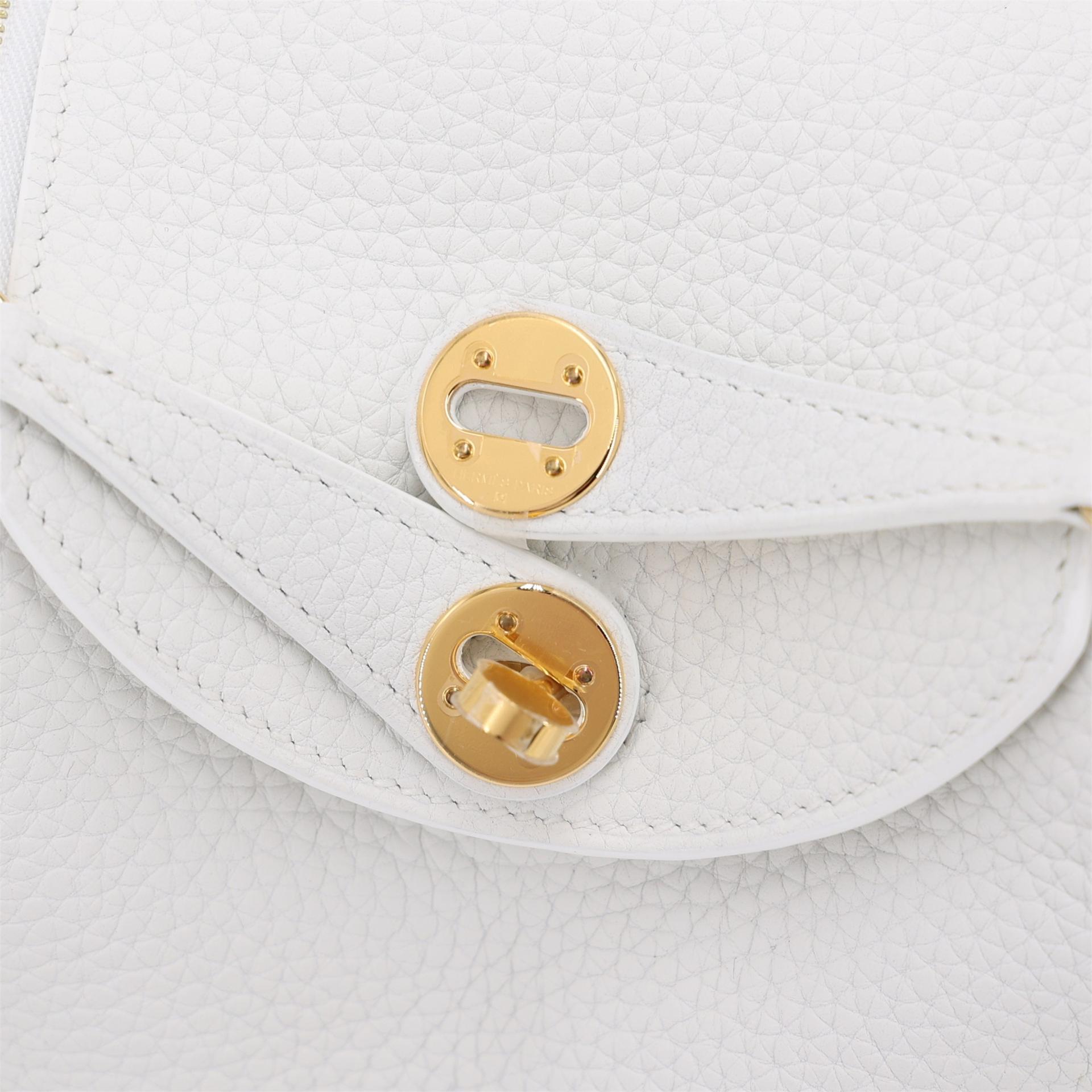 Unused ( Rank NS ) HERMÈS Mini Lindy New White (0U) Clemence Gold hardware B (2023) - 8