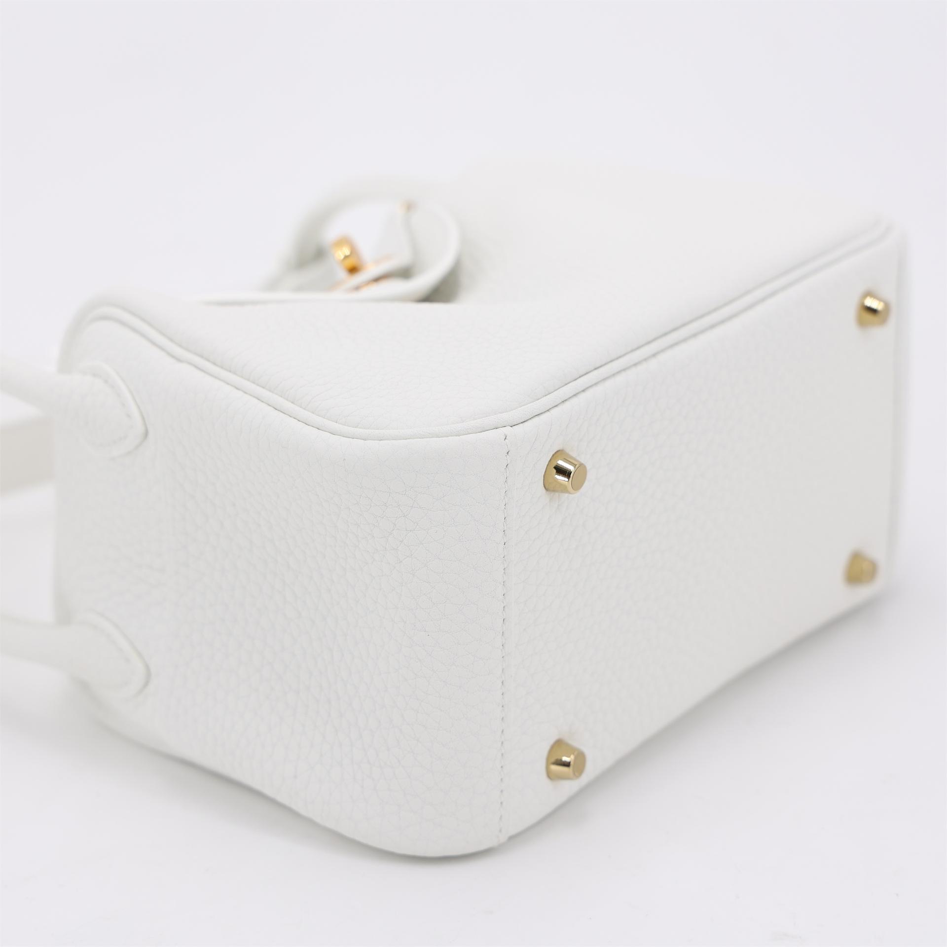 Unused ( Rank NS ) HERMÈS Mini Lindy New White (0U) Clemence Gold hardware B (2023) - 4
