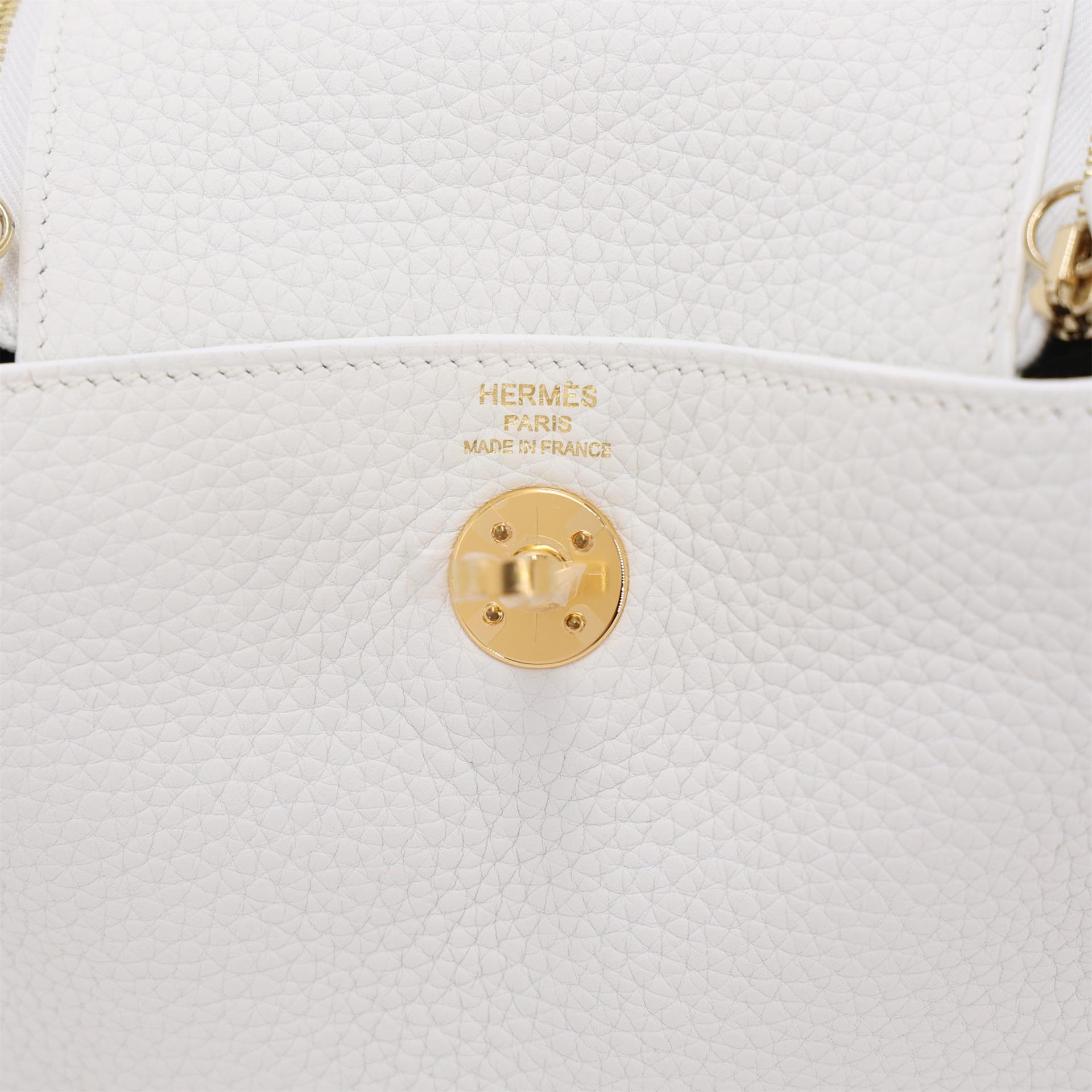 Unused ( Rank NS ) HERMÈS Mini Lindy New White (0U) Clemence Gold hardware B (2023) - 10