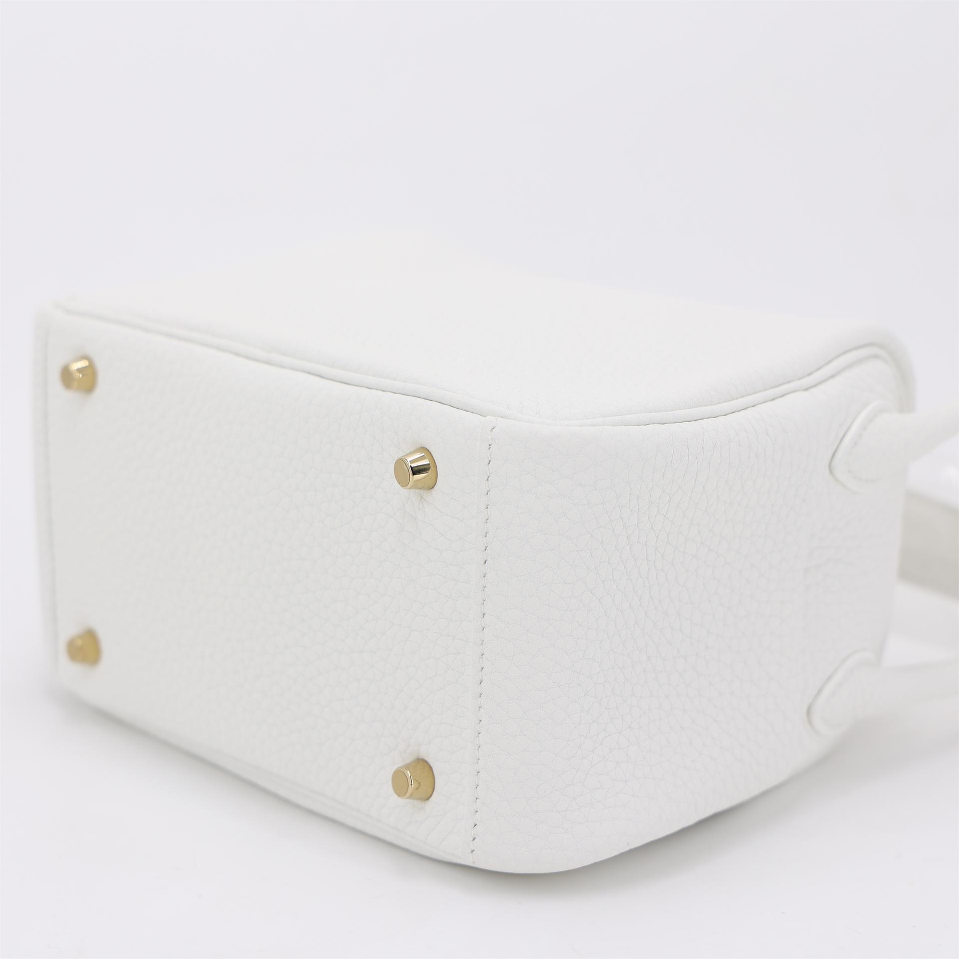 Unused ( Rank NS ) HERMÈS Mini Lindy New White (0U) Clemence Gold hardware B (2023) - 7