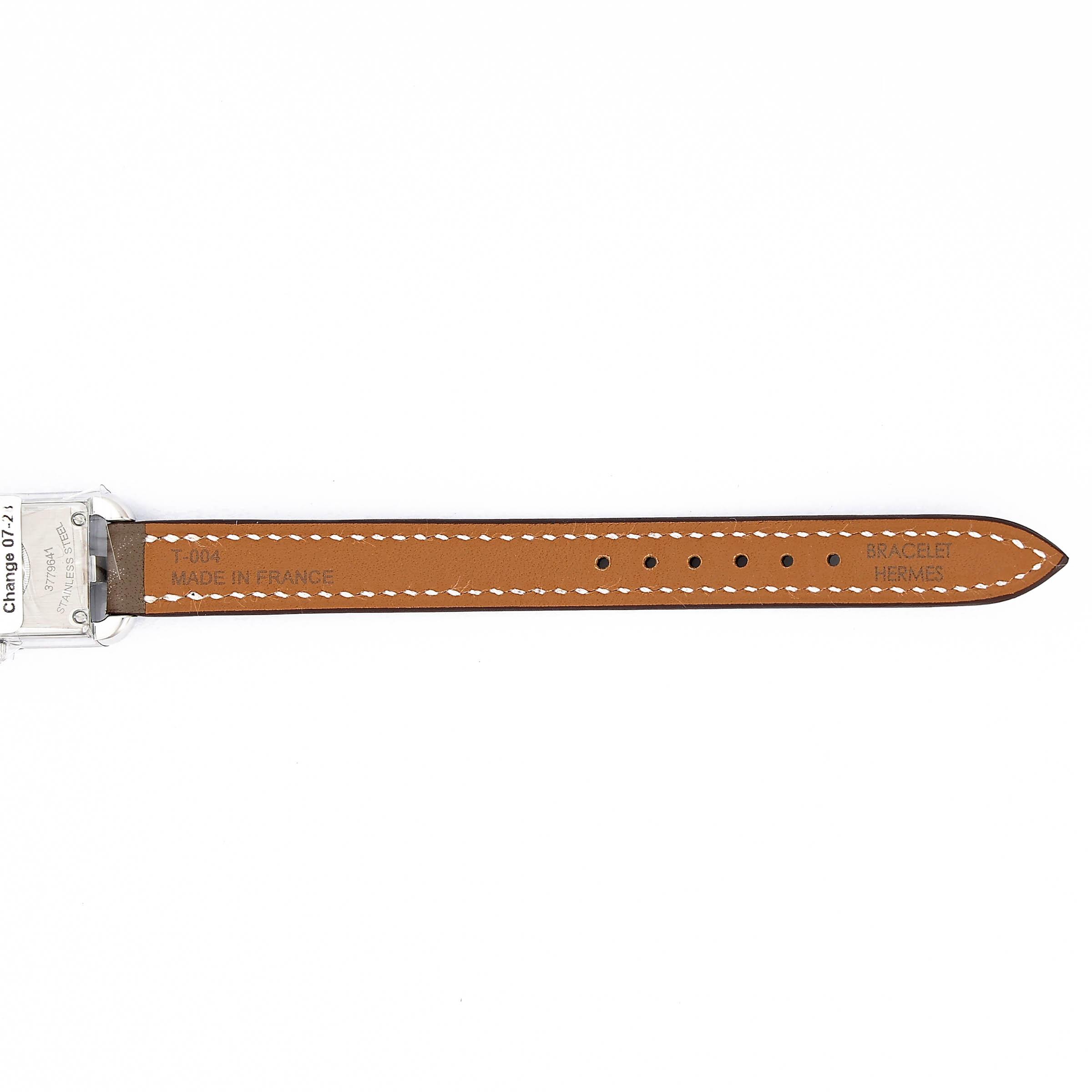 Brand New ( Rank N ) HERMÈS Nantucket watch, PM, 29 mm Etoupe (18) Swift Stainless steel Palladium hardware - 8