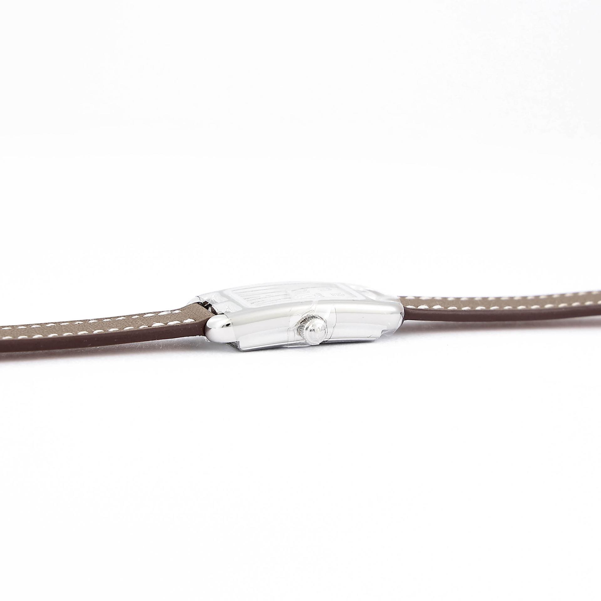 Brand New ( Rank N ) HERMÈS Nantucket watch, PM, 29 mm Etoupe (18) Swift Stainless steel Palladium hardware - 10
