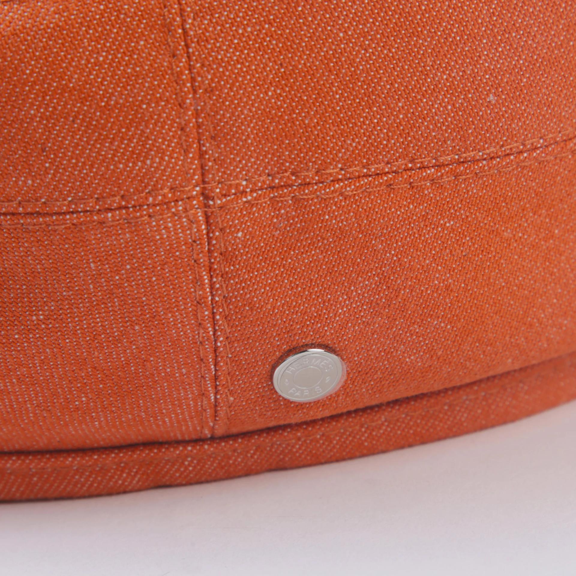 Unused ( Rank NS ) HERMÈS Beret SAINT HONORE Orange Palladium hardware - 3