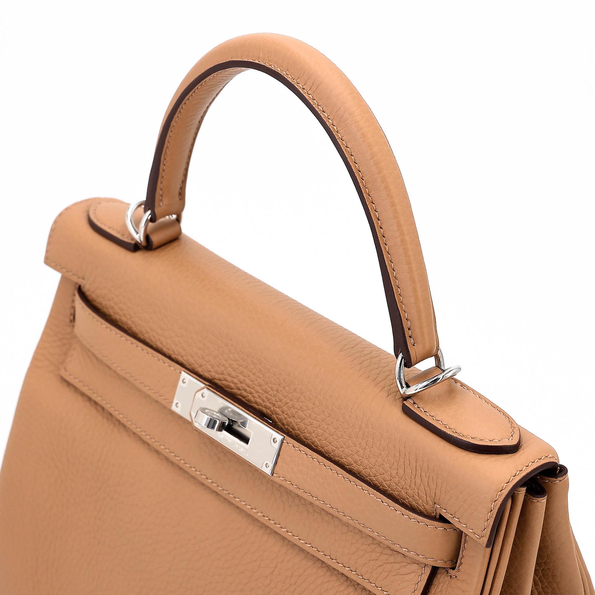 Brand New ( Rank N ) HERMÈS Kelly 28 Biscuit (4B) Clemence Palladium hardware K (2025) - 3