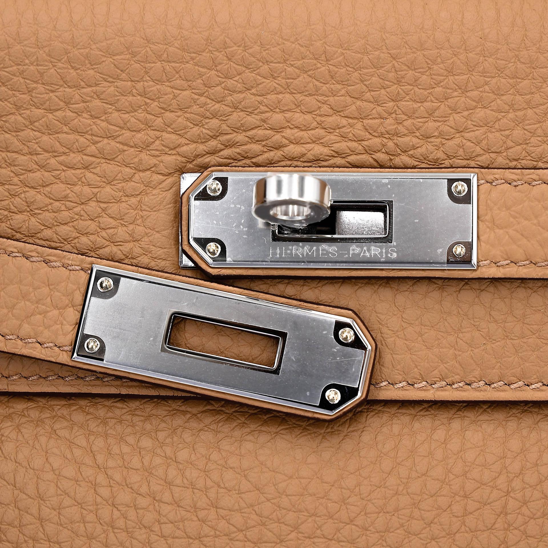 Brand New ( Rank N ) HERMÈS Kelly 28 Biscuit (4B) Clemence Palladium hardware K (2025) - 8