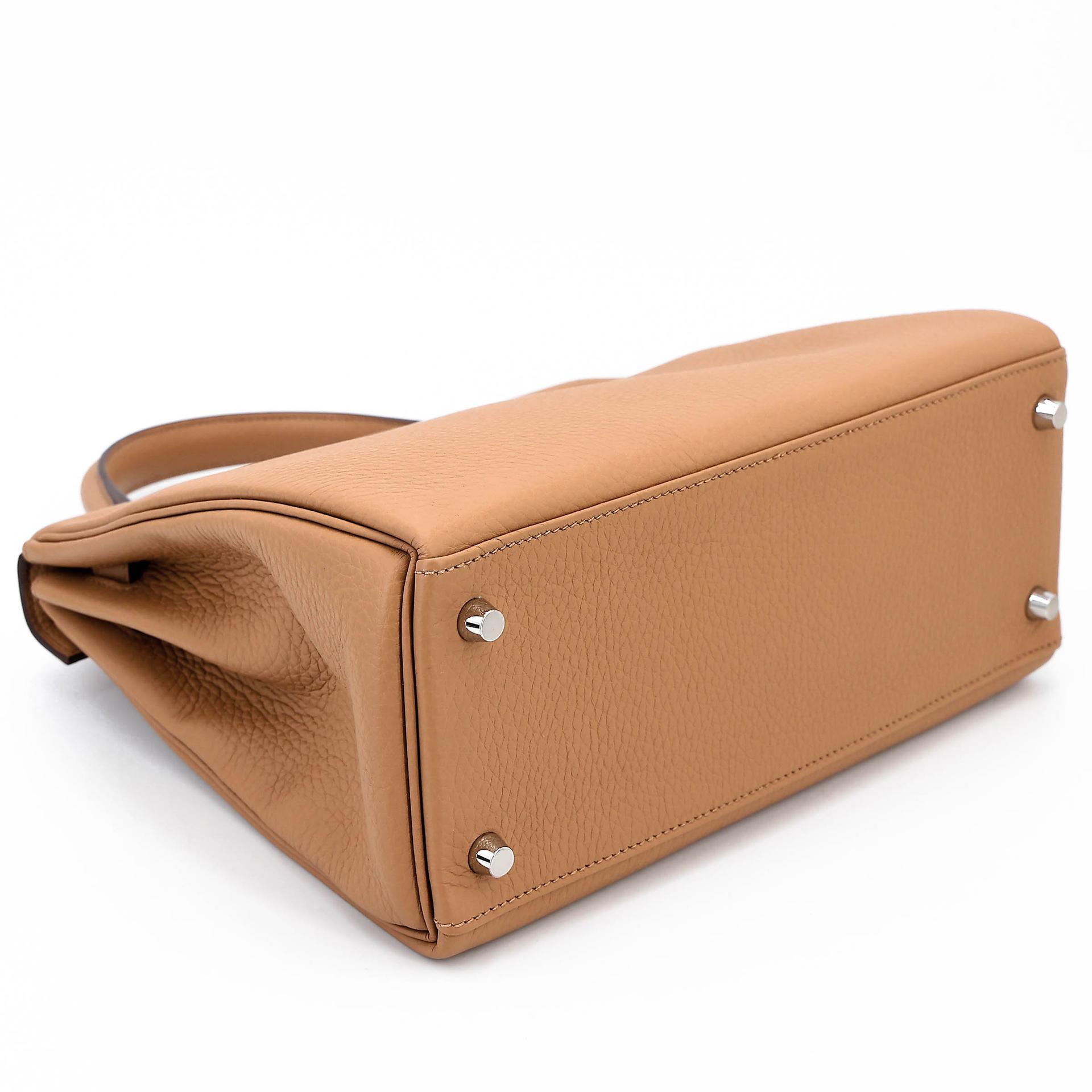 Brand New ( Rank N ) HERMÈS Kelly 28 Biscuit (4B) Clemence Palladium hardware K (2025) - 7