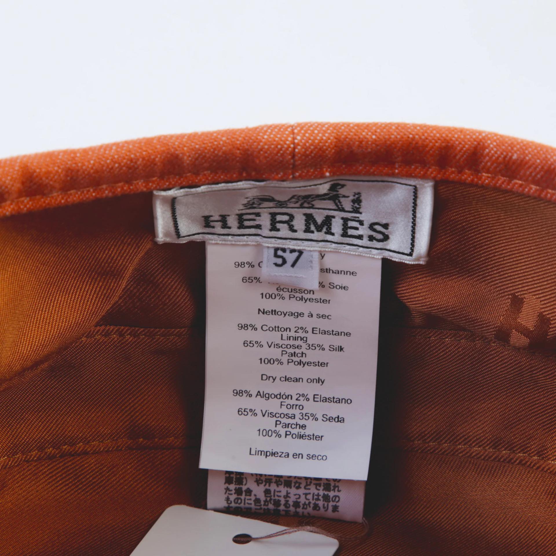 Unused ( Rank NS ) HERMÈS Beret SAINT HONORE Orange Palladium hardware - 5