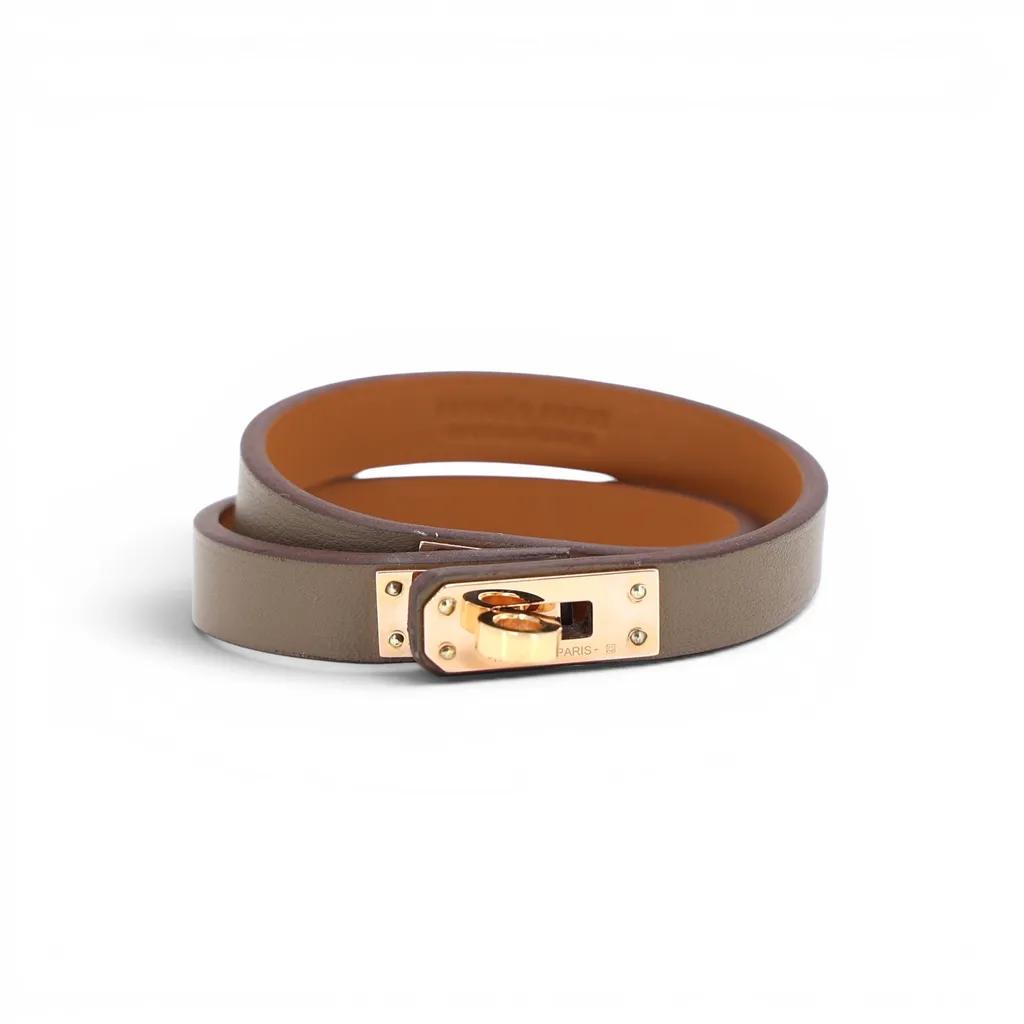 Mini Kelly Double Tour bracelet Etoupe (18)