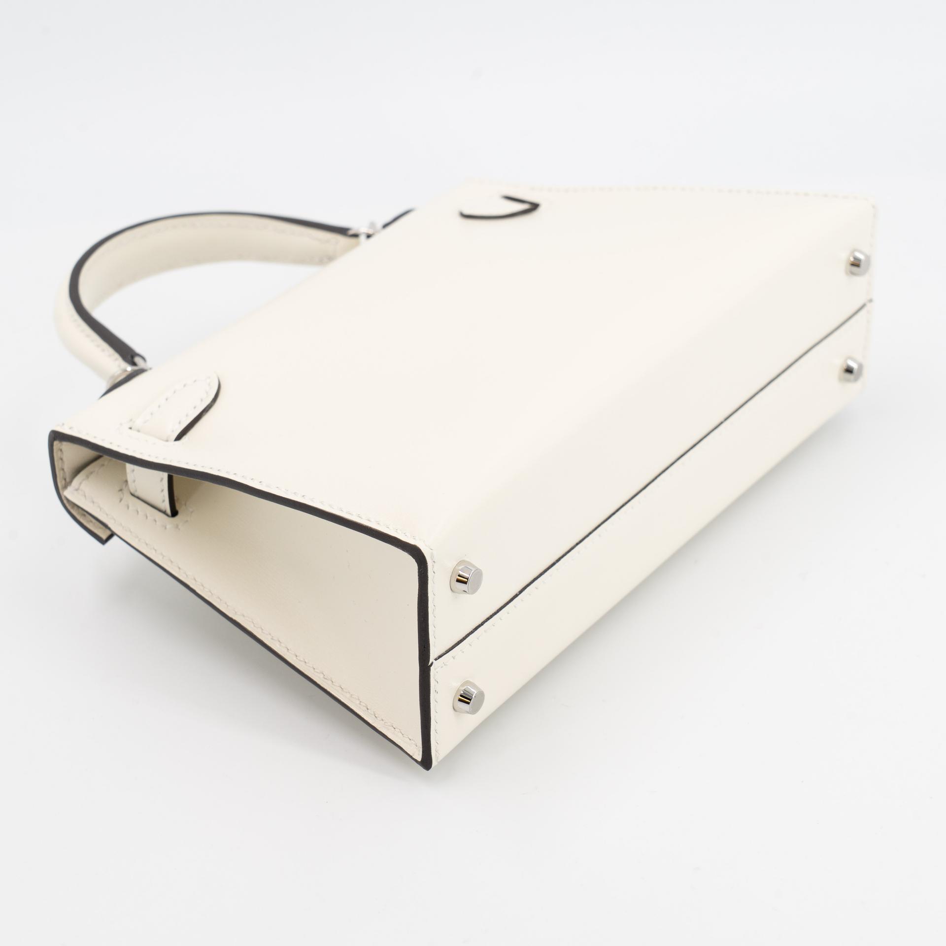 Brand New ( Rank N ) HERMÈS Mini Kelly II Cloute Studded Cream (S0) Box-calf Palladium hardware G (2026) - 7
