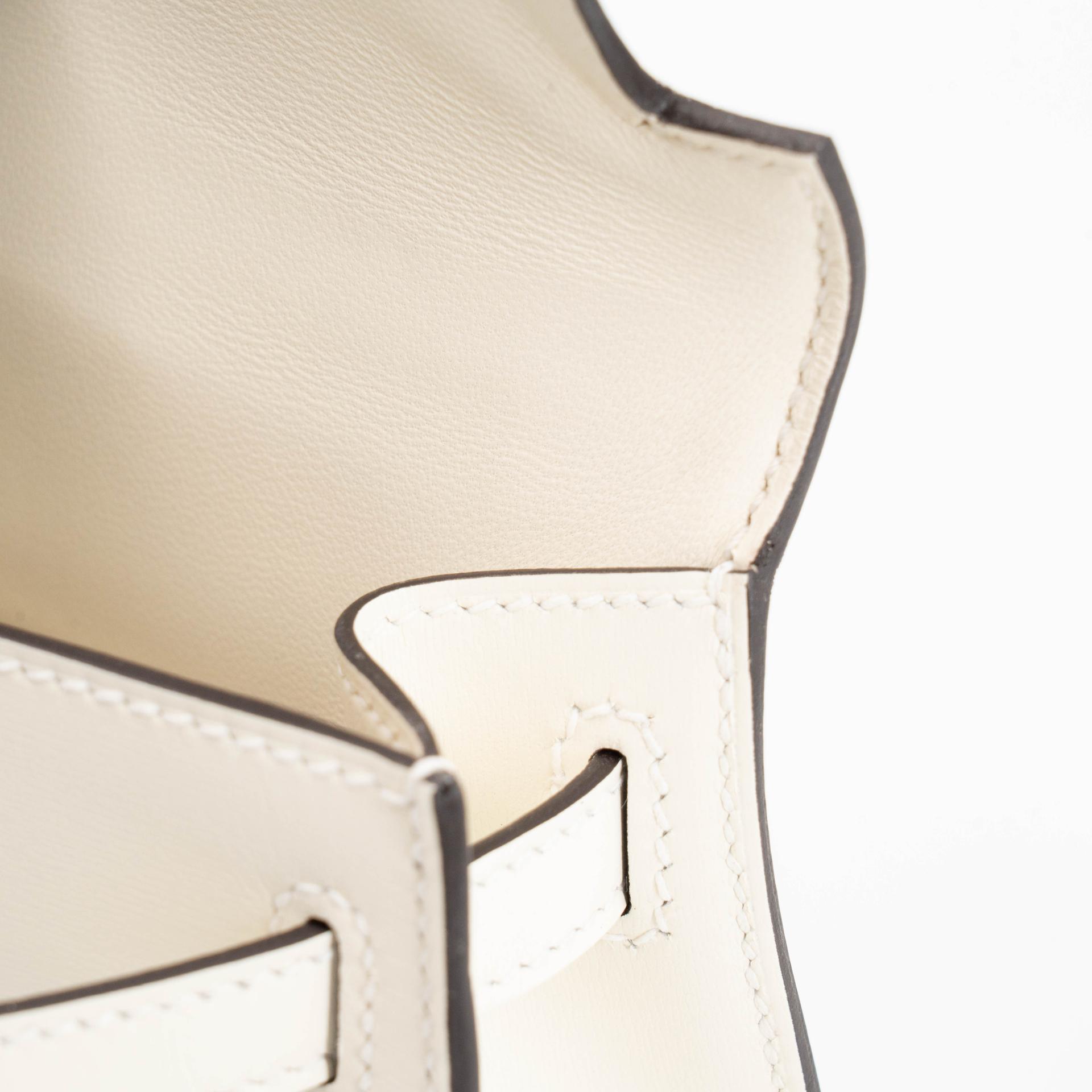 Brand New ( Rank N ) HERMÈS Mini Kelly II Cloute Studded Cream (S0) Box-calf Palladium hardware G (2026) - 11