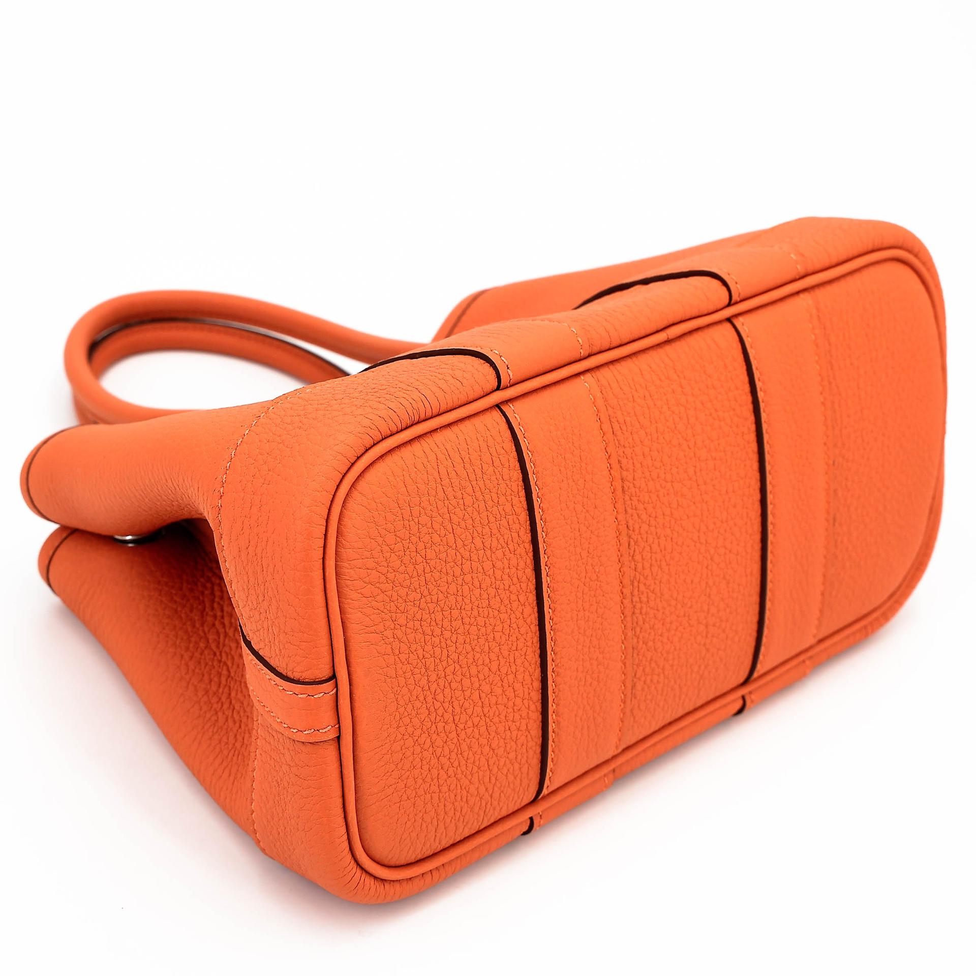 Brand New ( Rank N ) HERMÈS Neo Garden Party 23 Orange (93) Togo Palladium hardware K (2025) - 5
