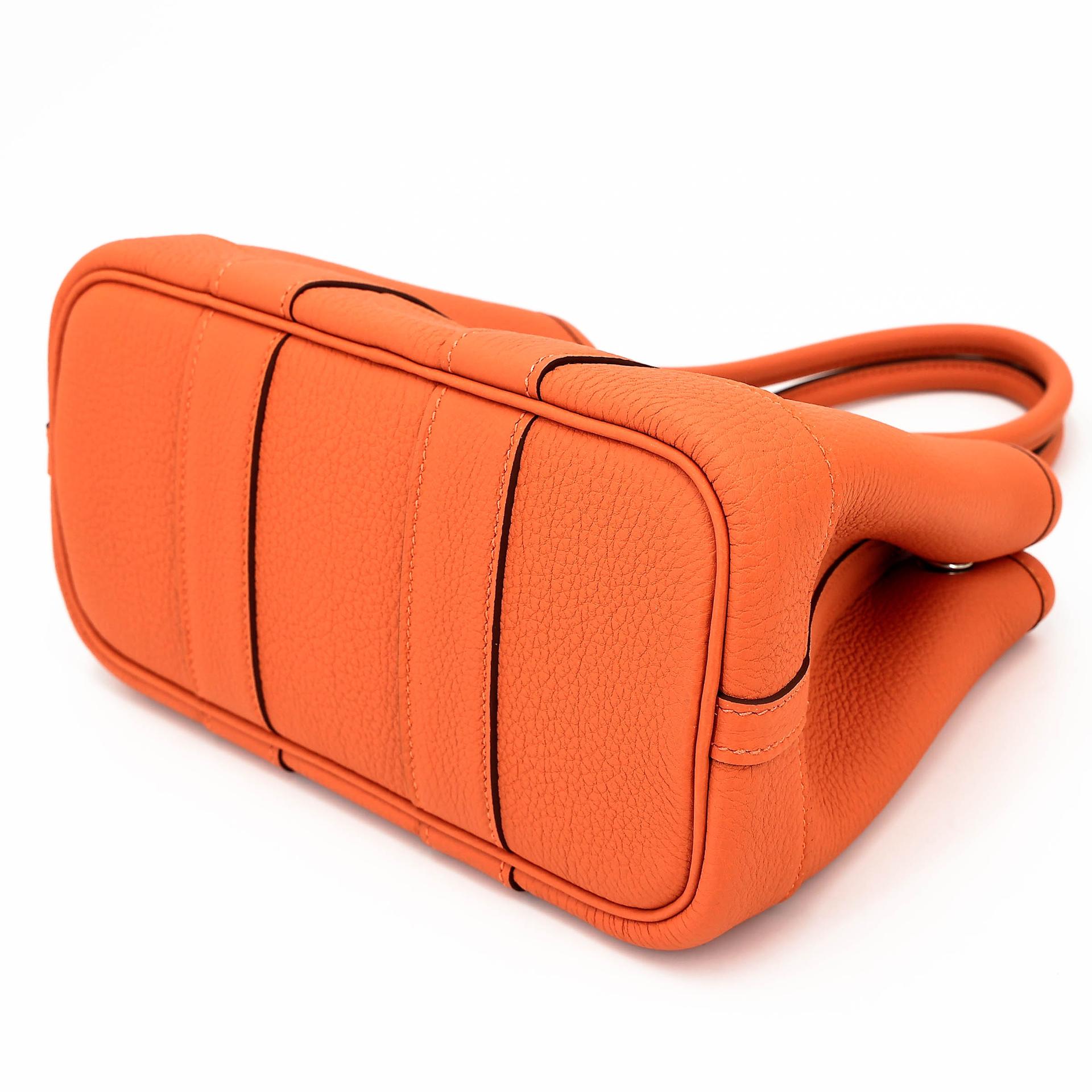 Brand New ( Rank N ) HERMÈS Neo Garden Party 23 Orange (93) Togo Palladium hardware K (2025) - 4