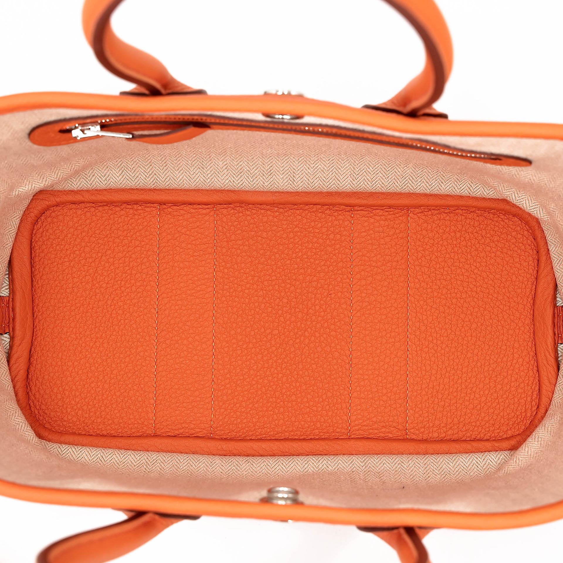 Brand New ( Rank N ) HERMÈS Neo Garden Party 23 Orange (93) Togo Palladium hardware K (2025) - 16