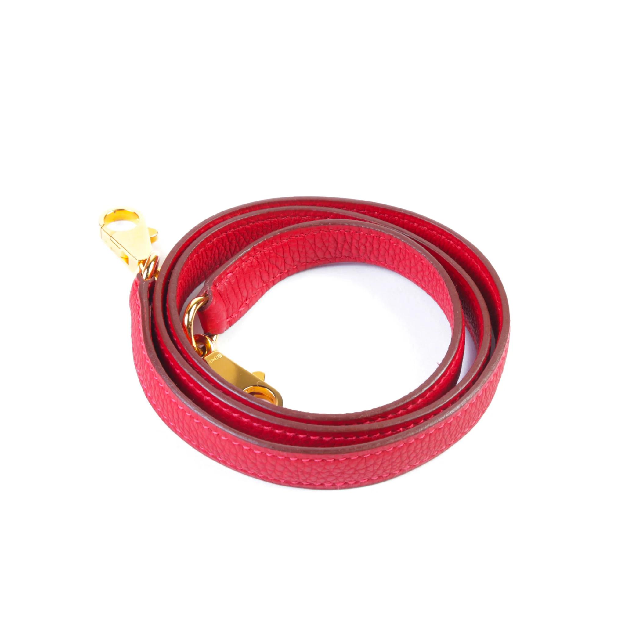 Good ( Rank AB) HERMÈS Kelly 32 Rouge Vif (53) Vibrato Gold hardware Square G (2003) - 15