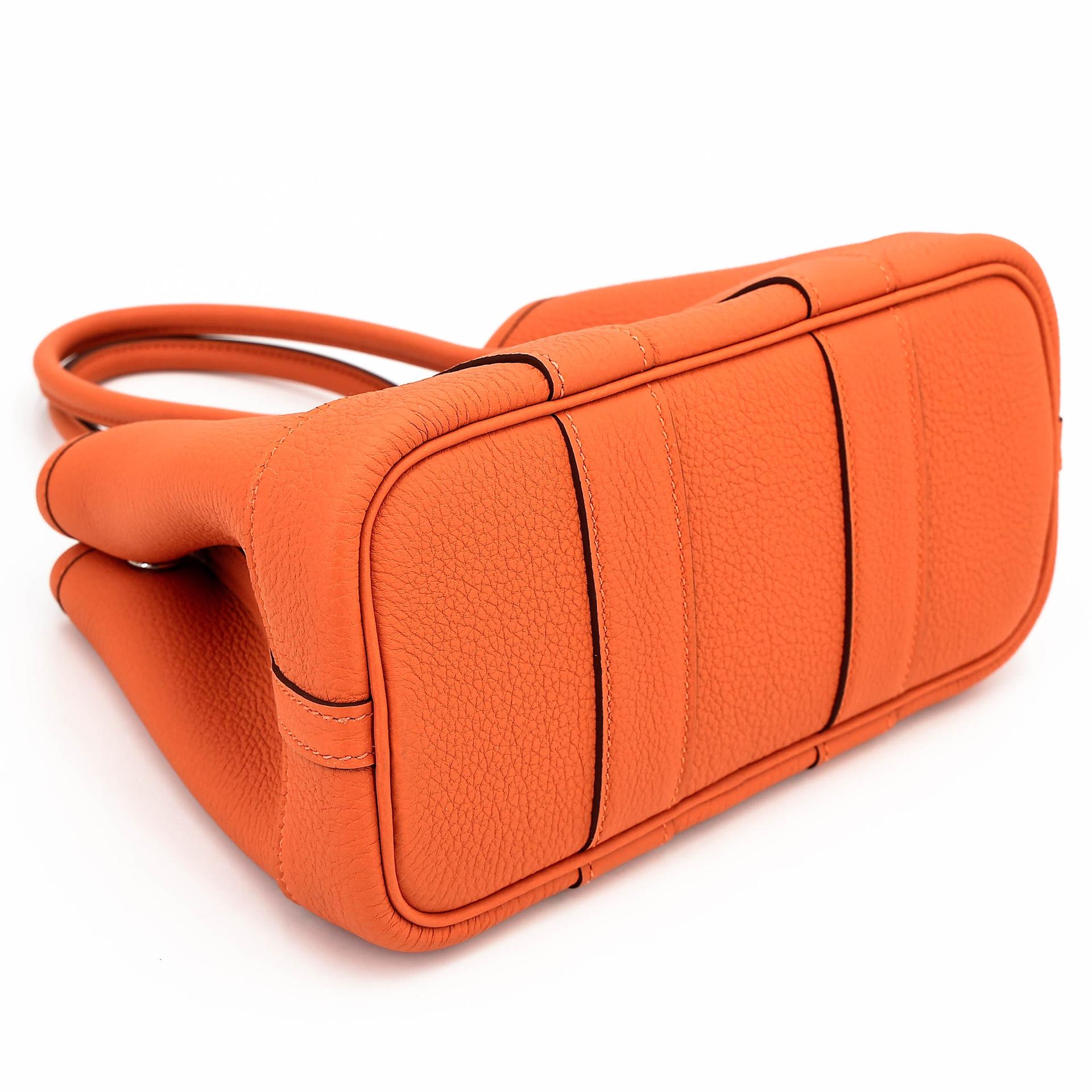 Brand New ( Rank N ) HERMÈS Neo Garden Party 23 Orange (93) Togo Palladium hardware K (2025) - 7