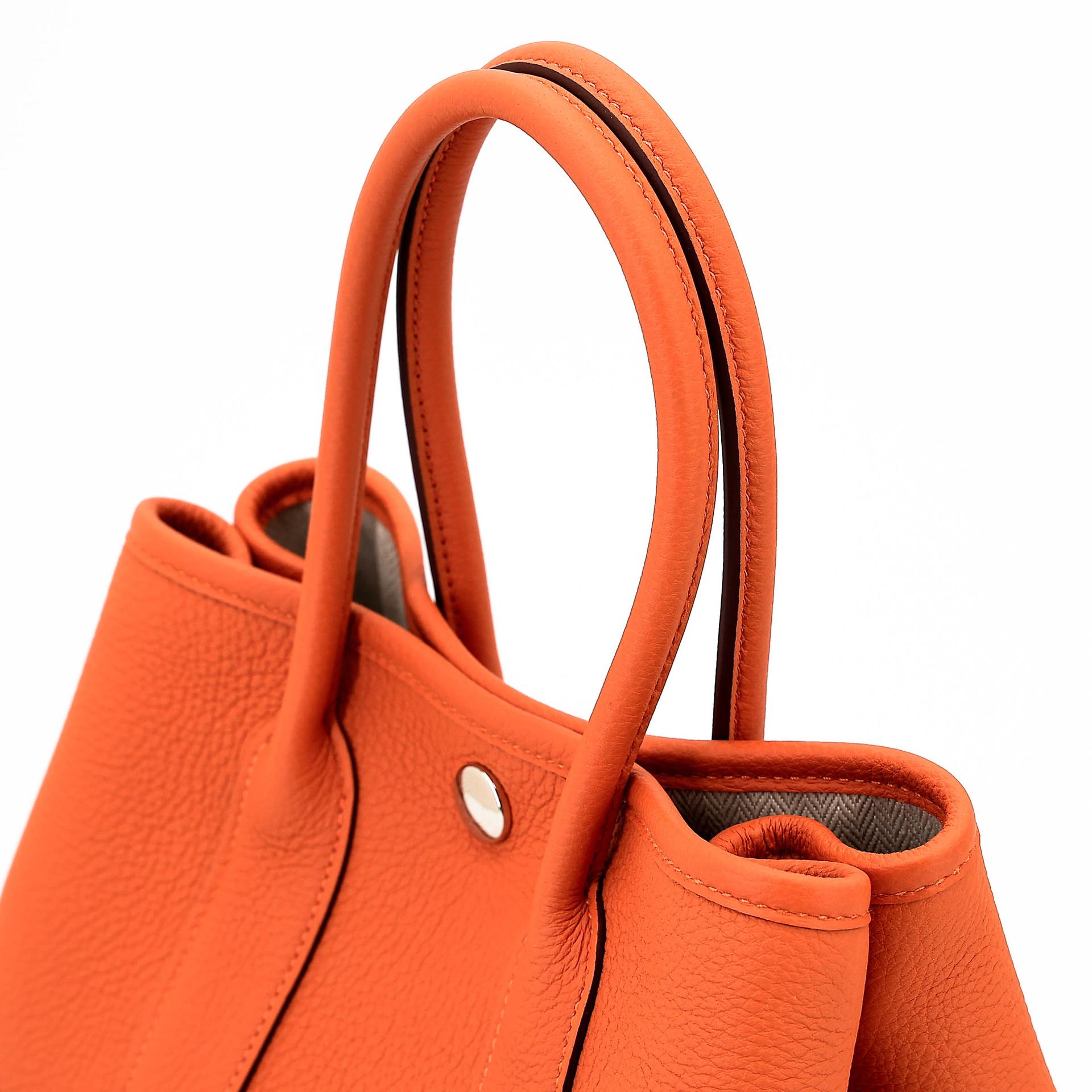 Brand New ( Rank N ) HERMÈS Neo Garden Party 23 Orange (93) Togo Palladium hardware K (2025) - 3