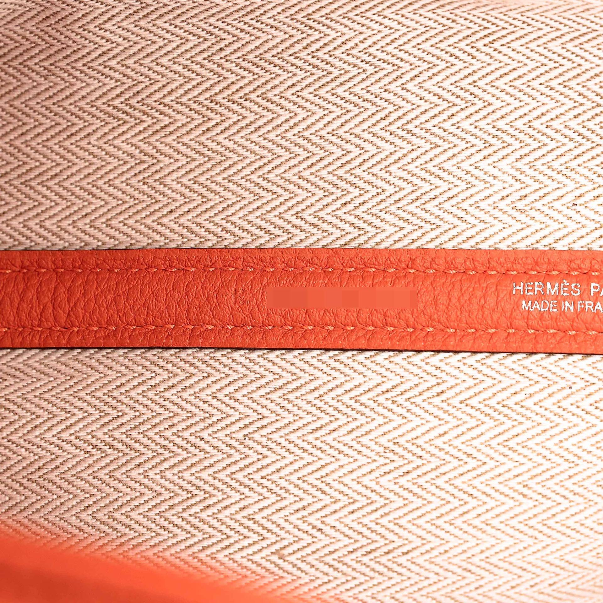 Brand New ( Rank N ) HERMÈS Neo Garden Party 23 Orange (93) Togo Palladium hardware K (2025) - 13