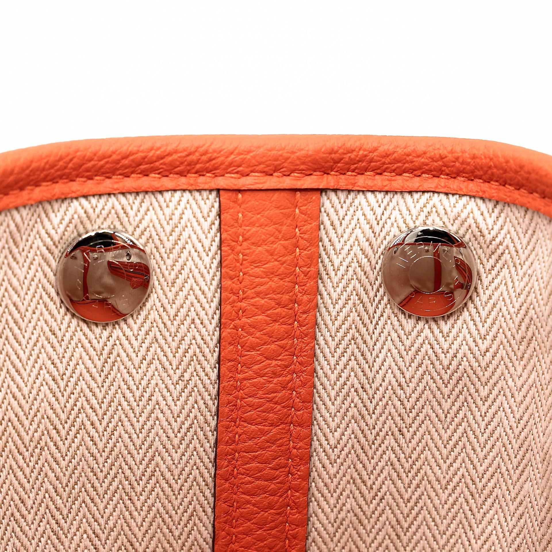 Brand New ( Rank N ) HERMÈS Neo Garden Party 23 Orange (93) Togo Palladium hardware K (2025) - 10