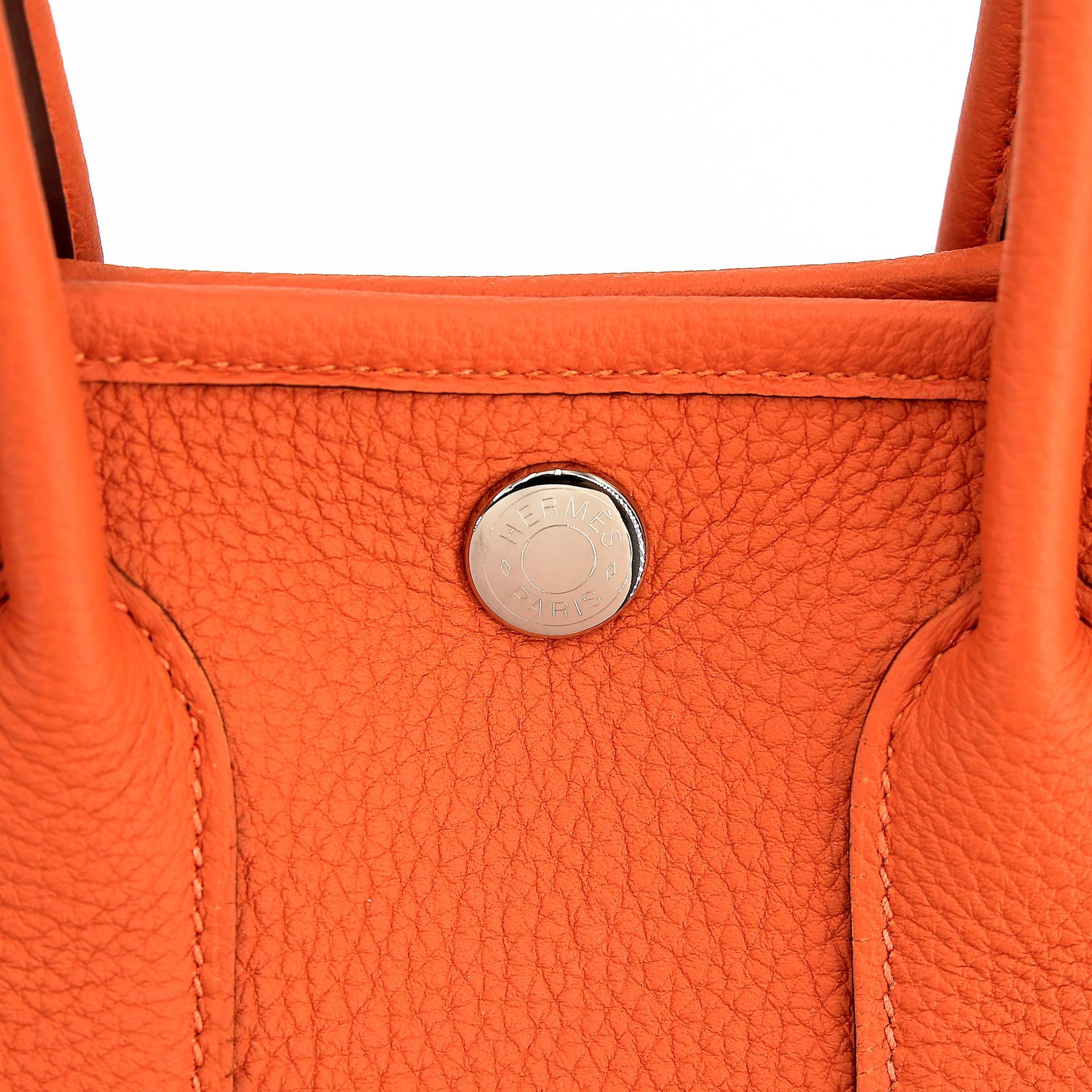 Brand New ( Rank N ) HERMÈS Neo Garden Party 23 Orange (93) Togo Palladium hardware K (2025) - 8