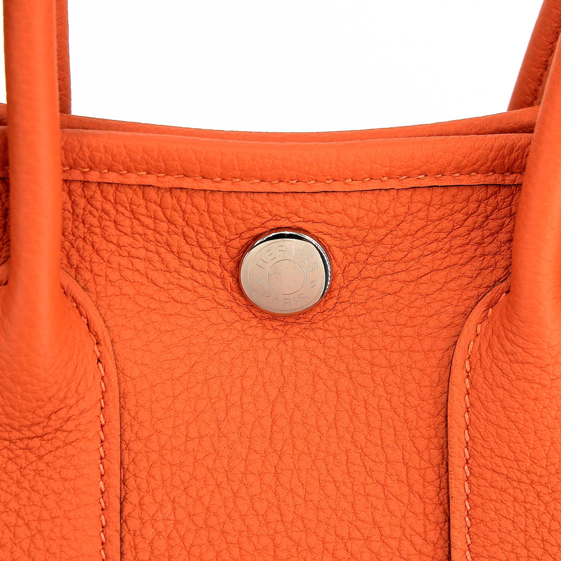 Brand New ( Rank N ) HERMÈS Neo Garden Party 23 Orange (93) Togo Palladium hardware K (2025) - 9