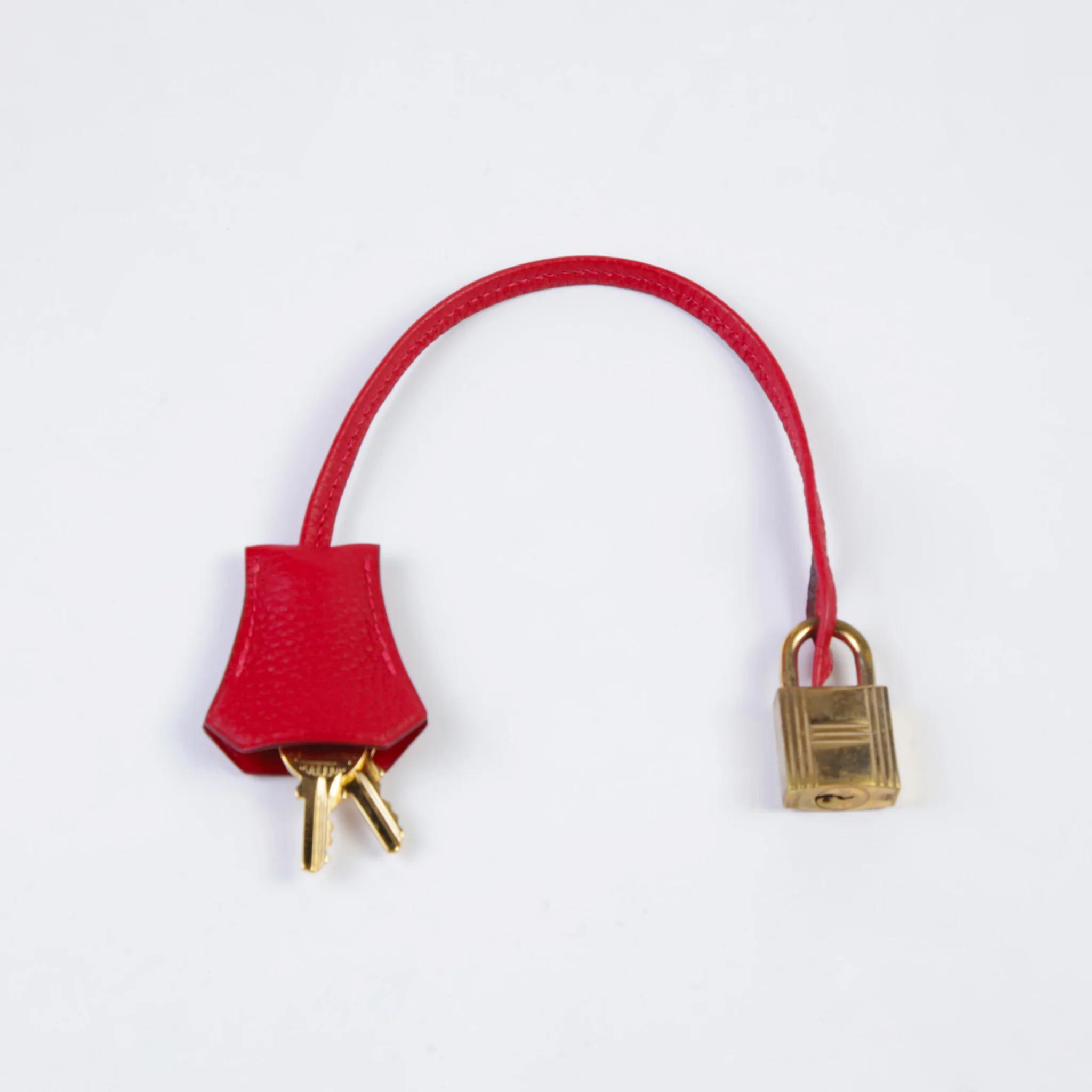 Good ( Rank AB) HERMÈS Kelly 32 Rouge Vif (53) Vibrato Gold hardware Square G (2003) - 14