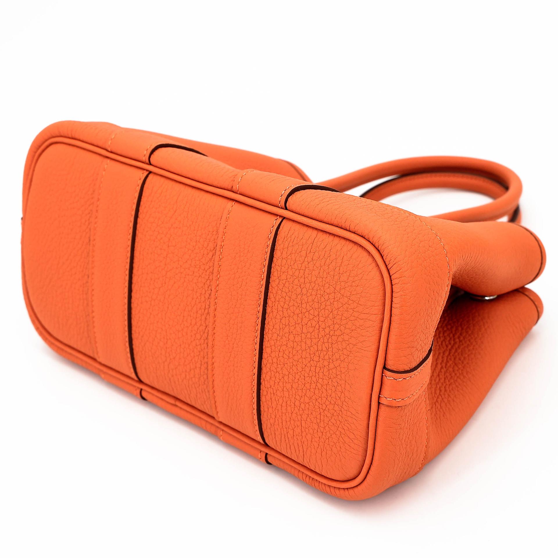 Brand New ( Rank N ) HERMÈS Neo Garden Party 23 Orange (93) Togo Palladium hardware K (2025) - 6