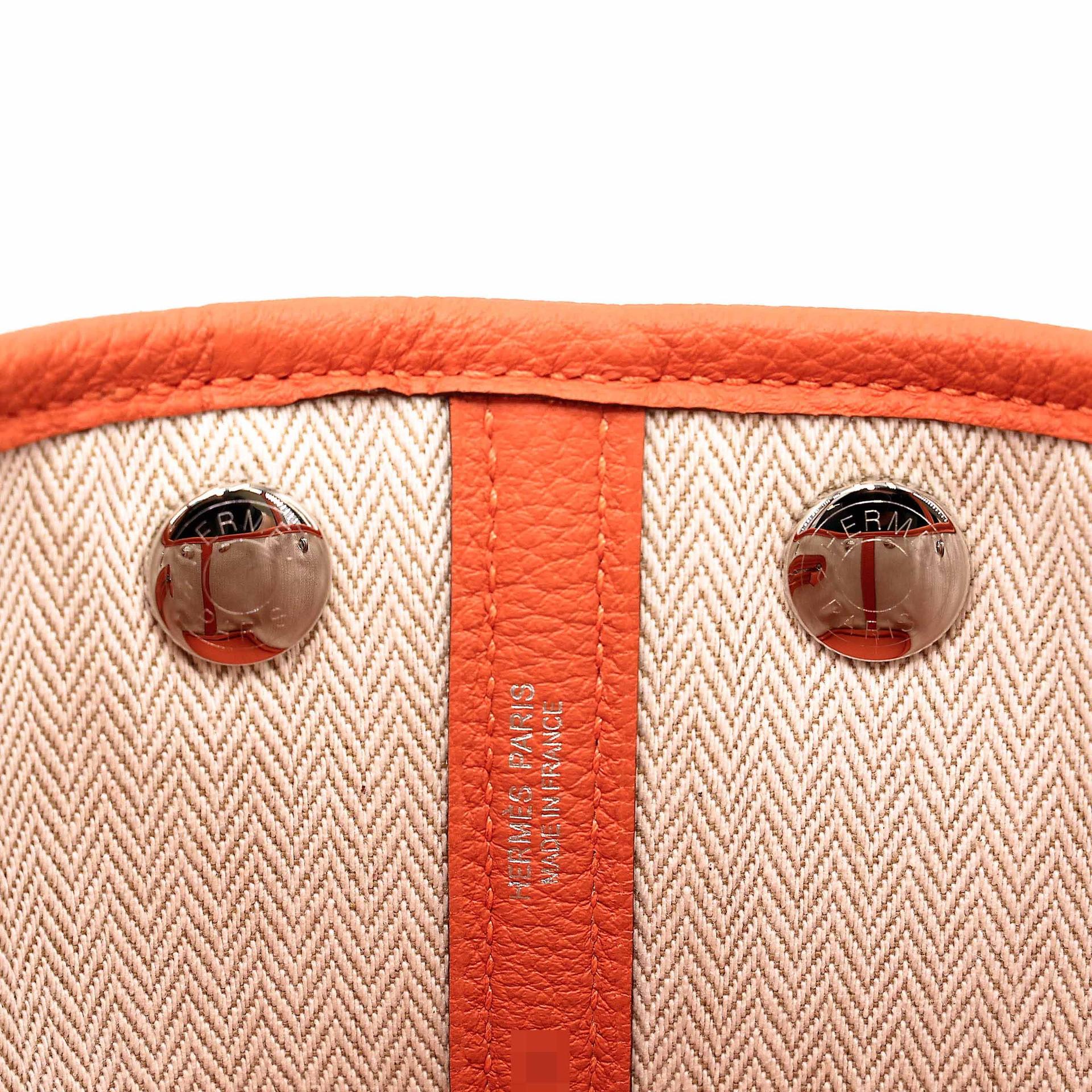 Brand New ( Rank N ) HERMÈS Neo Garden Party 23 Orange (93) Togo Palladium hardware K (2025) - 11