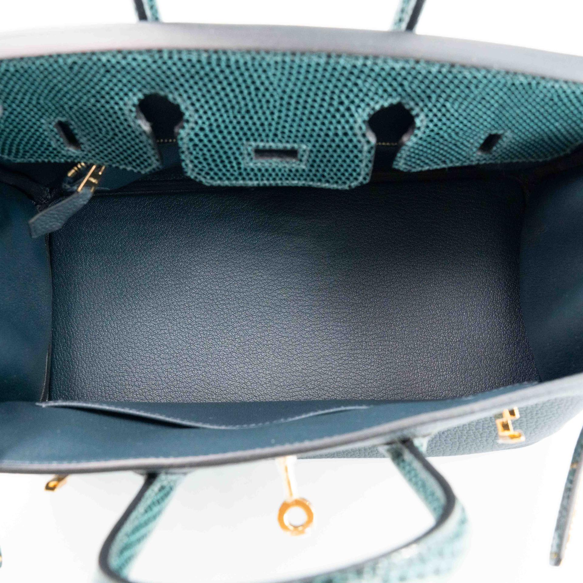 Unused ( Rank NS ) HERMÈS Birkin 25 Touch Vert Cypress (6O) Shiny Lizard Togo Gold hardware W (2024) - 14