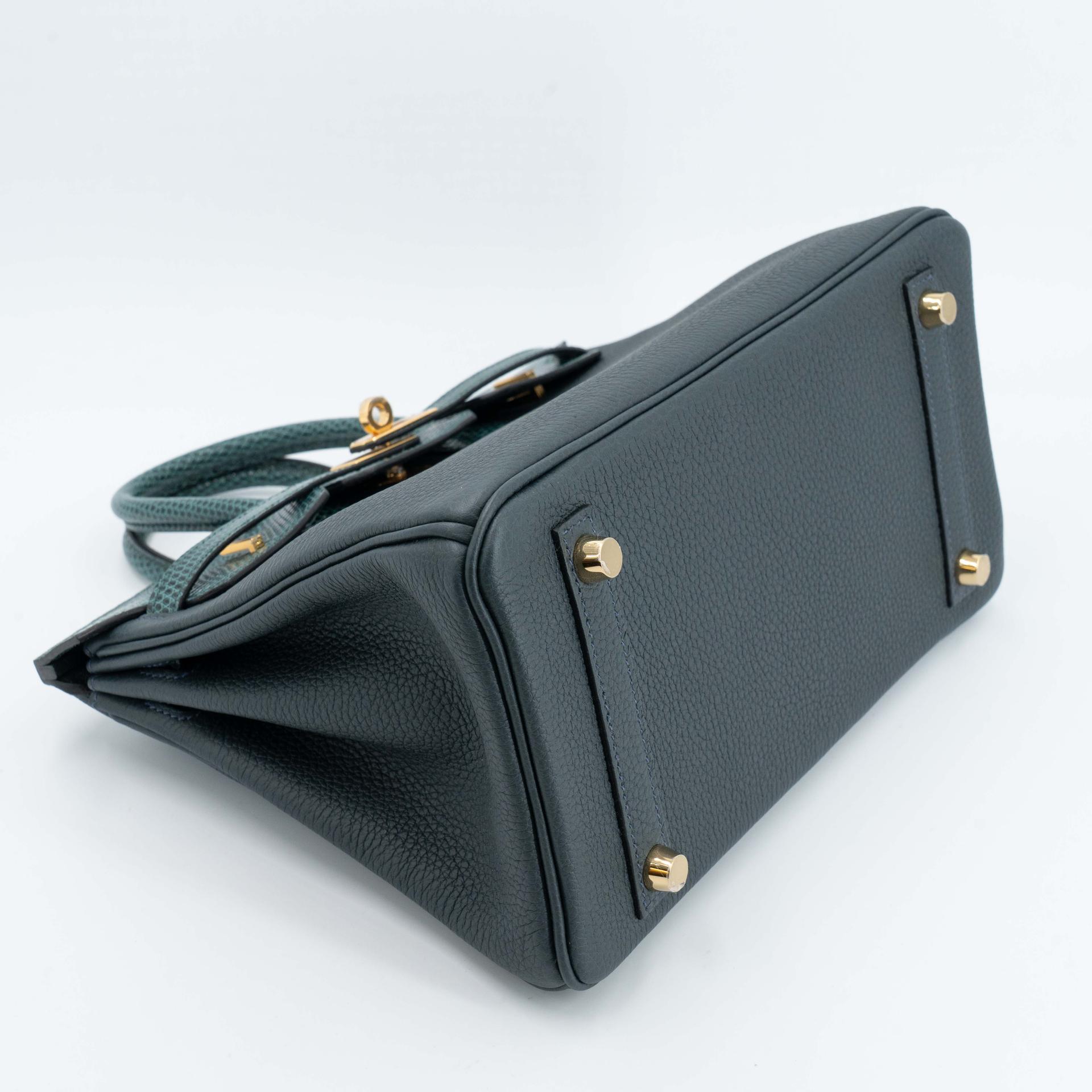 Unused ( Rank NS ) HERMÈS Birkin 25 Touch Vert Cypress (6O) Shiny Lizard Togo Gold hardware W (2024) - 4