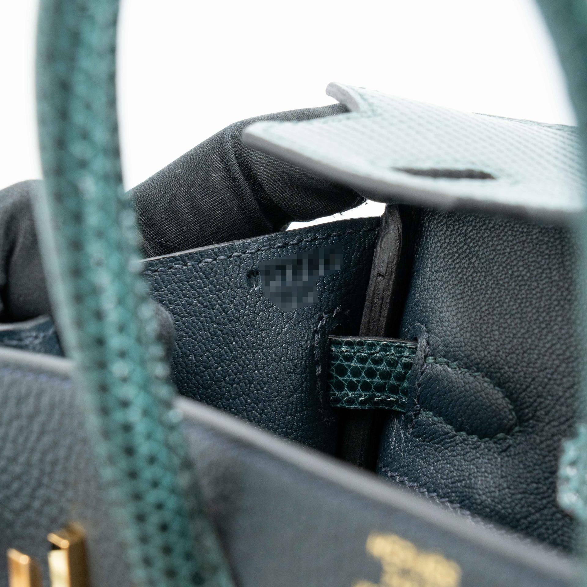 Unused ( Rank NS ) HERMÈS Birkin 25 Touch Vert Cypress (6O) Shiny Lizard Togo Gold hardware W (2024) - 15