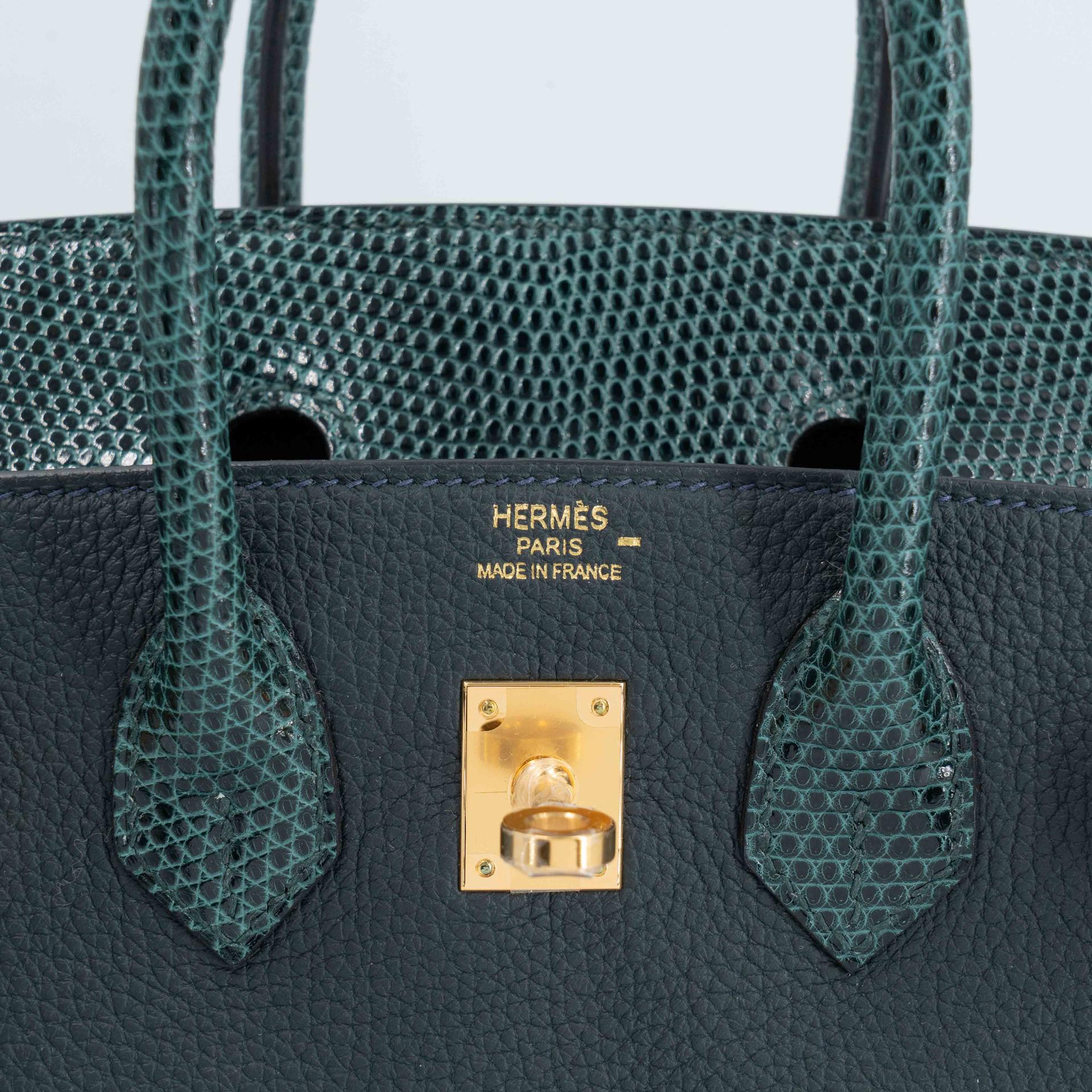 Unused ( Rank NS ) HERMÈS Birkin 25 Touch Vert Cypress (6O) Shiny Lizard Togo Gold hardware W (2024) - 10