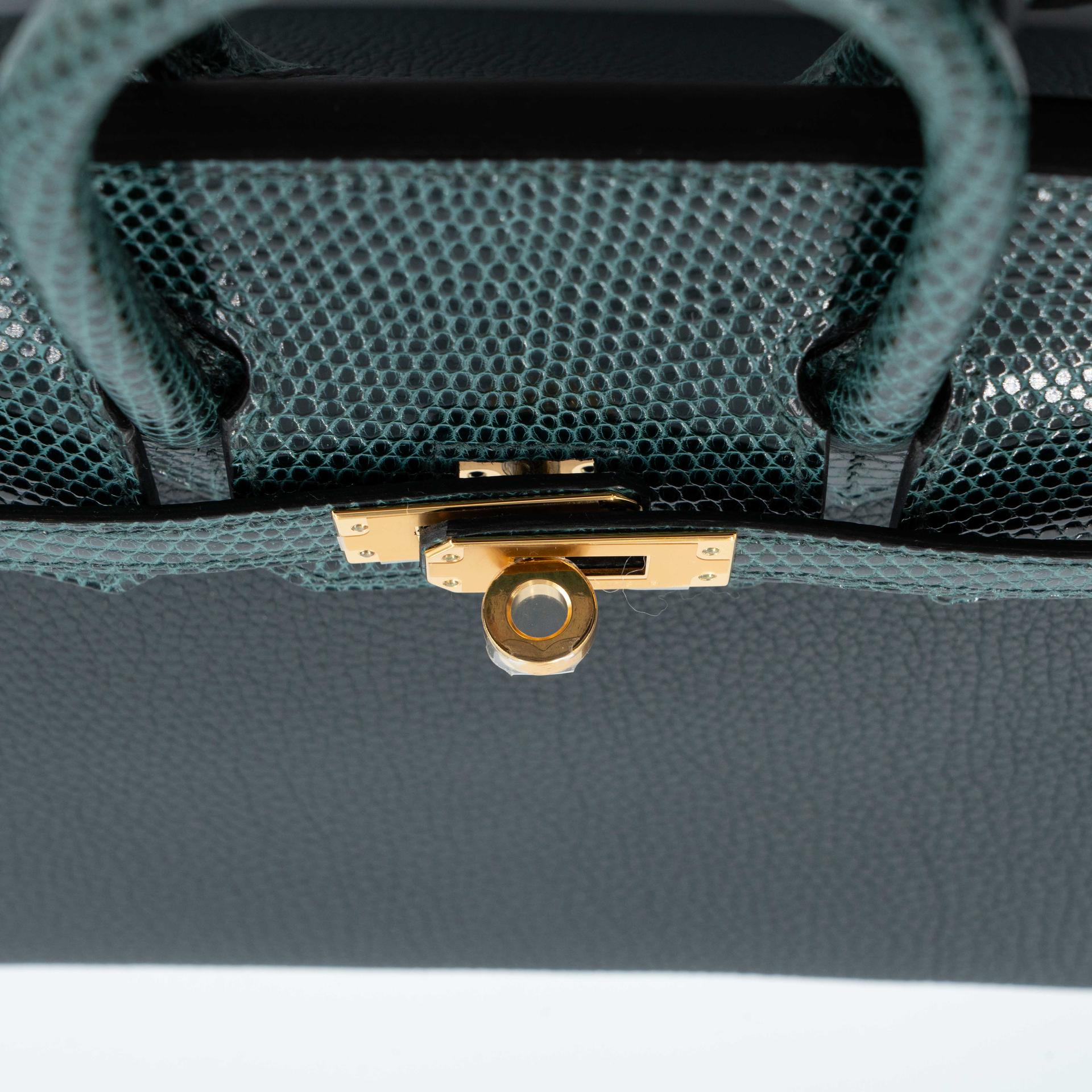 Unused ( Rank NS ) HERMÈS Birkin 25 Touch Vert Cypress (6O) Shiny Lizard Togo Gold hardware W (2024) - 8
