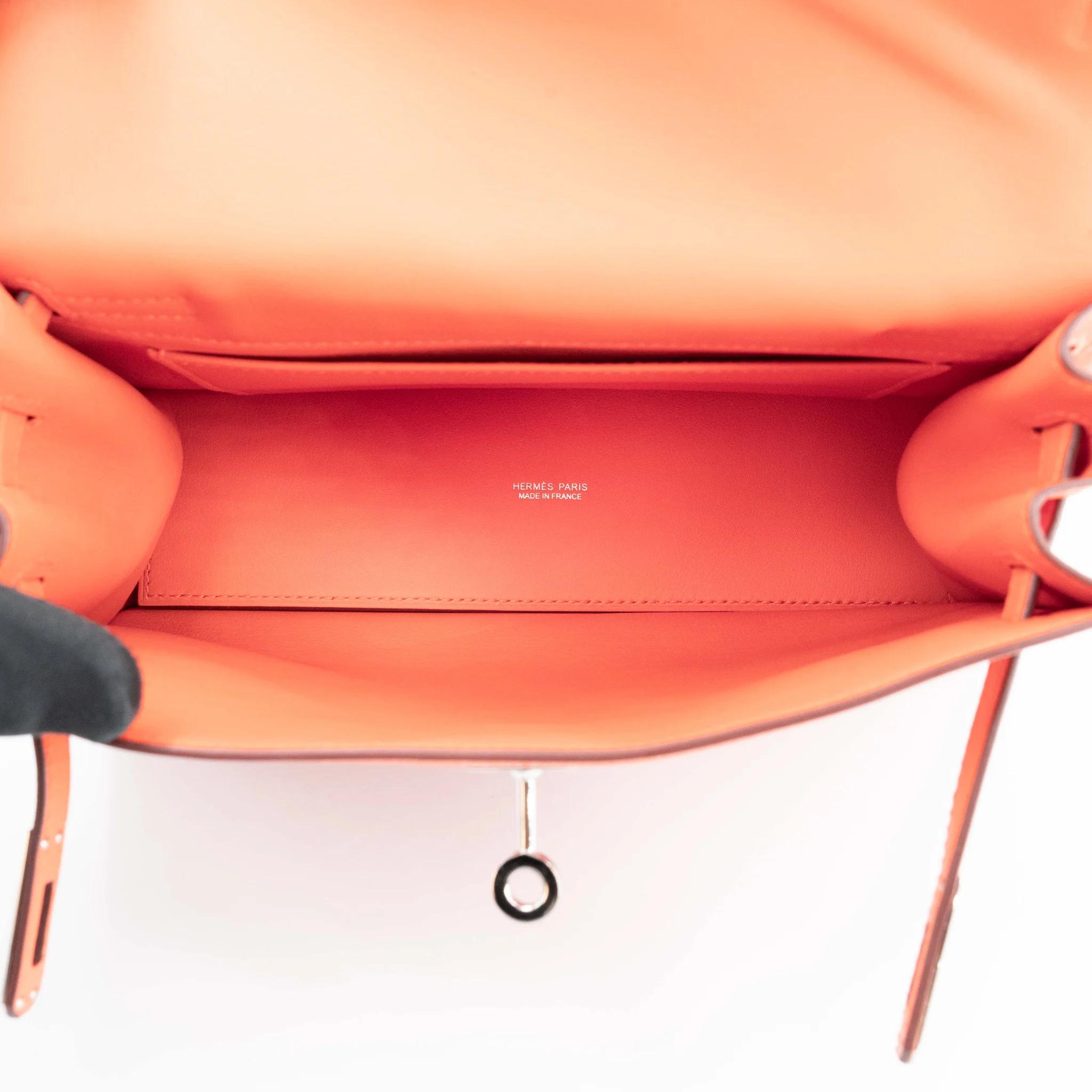 Excellent ( Rank SA ) HERMÈS Kelly Danse Orange (93) Swift Palladium hardware W (2024) - 18