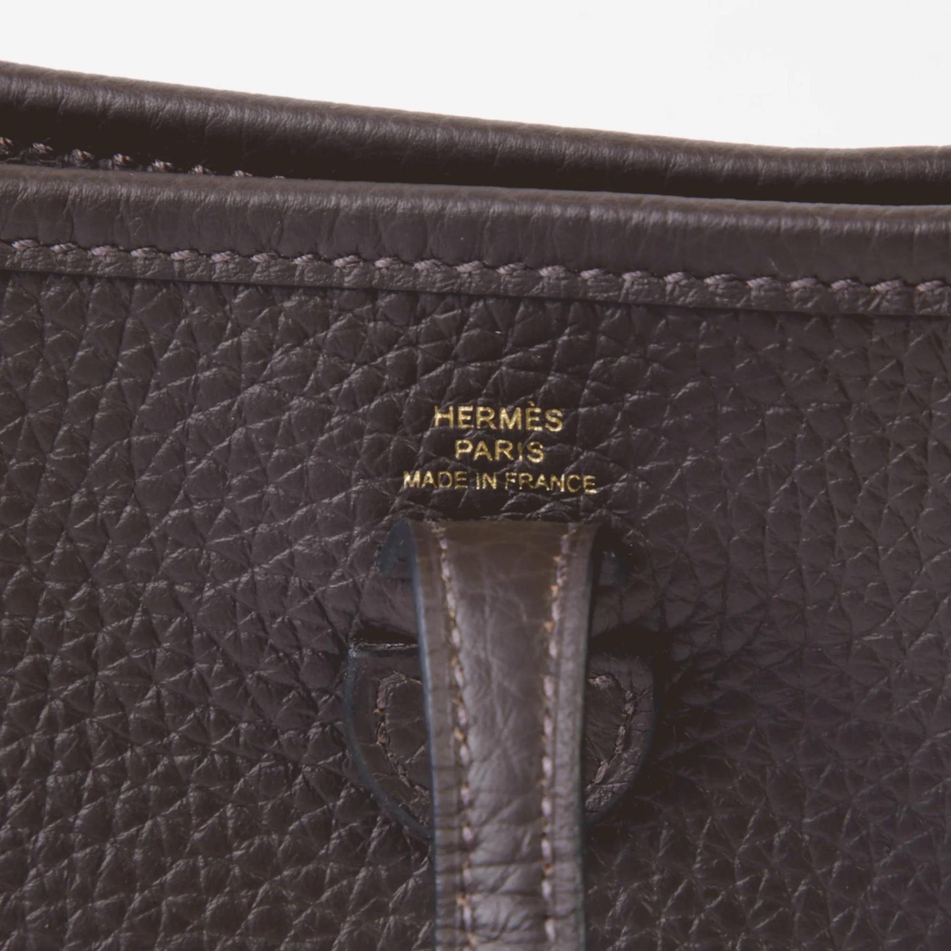 Brand New ( Rank N ) HERMÈS Mini Evelyne 16 Amazone 112cm Ebene (46) Clemence Gold hardware K (2025) - 9