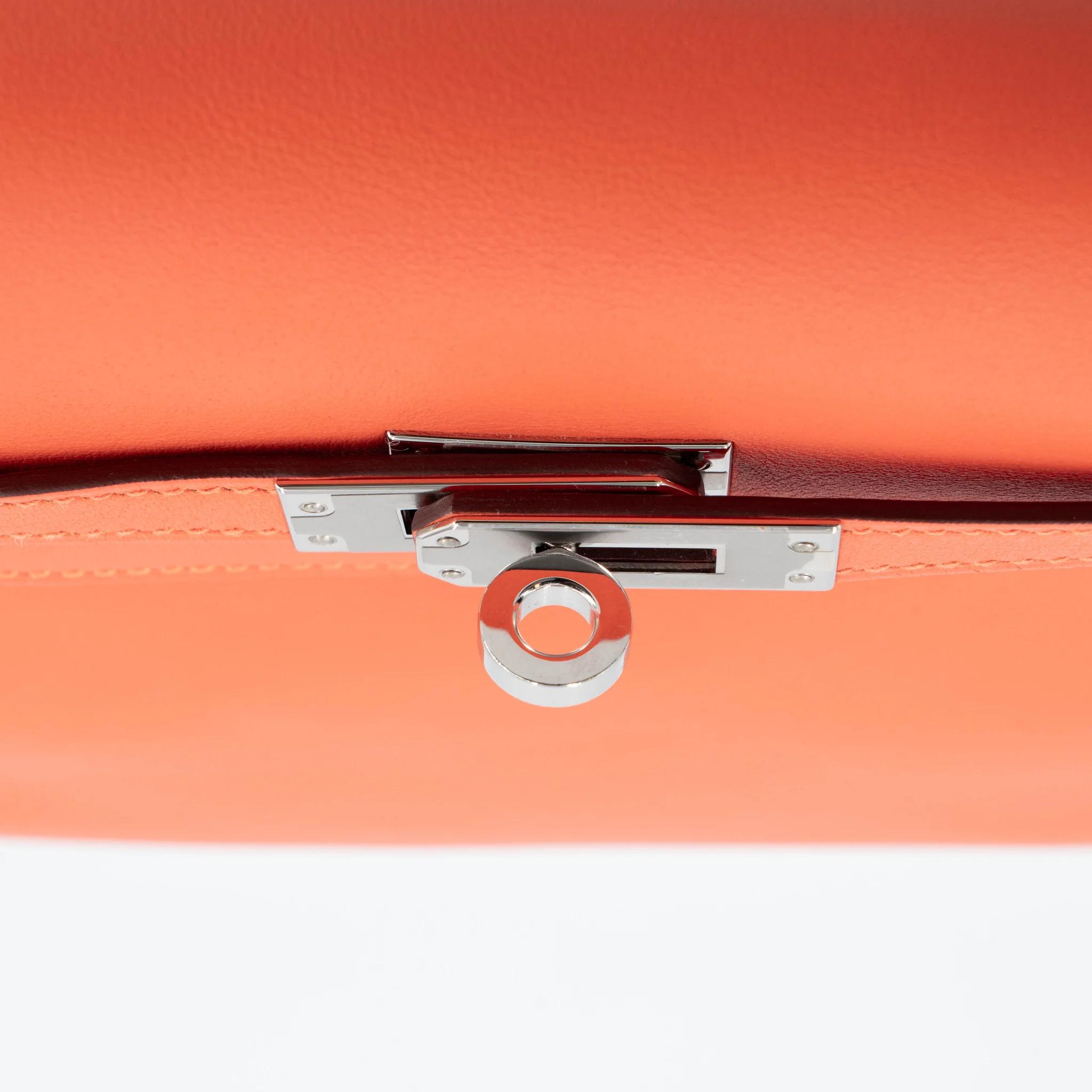 Excellent ( Rank SA ) HERMÈS Kelly Danse Orange (93) Swift Palladium hardware W (2024) - 11