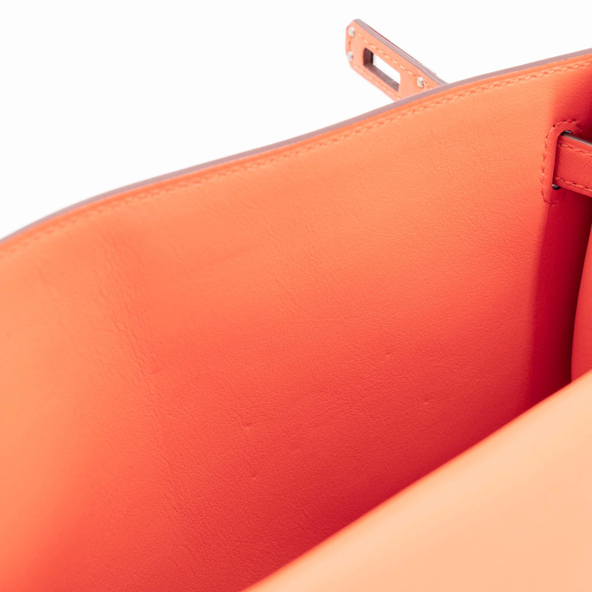 Excellent ( Rank SA ) HERMÈS Kelly Danse Orange (93) Swift Palladium hardware W (2024) - 23