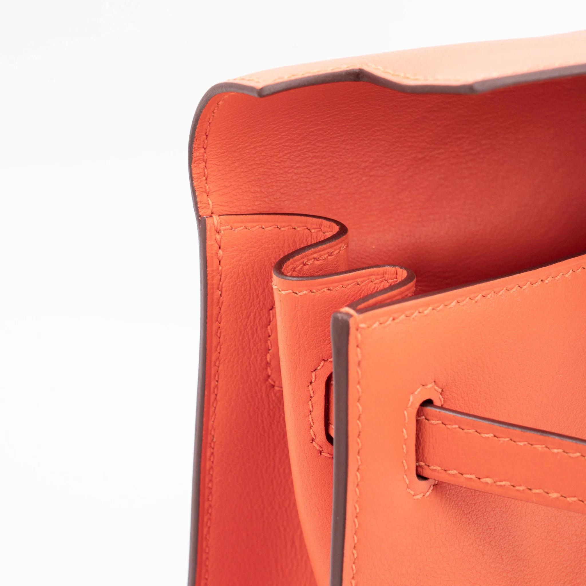 Excellent ( Rank SA ) HERMÈS Kelly Danse Orange (93) Swift Palladium hardware W (2024) - 16