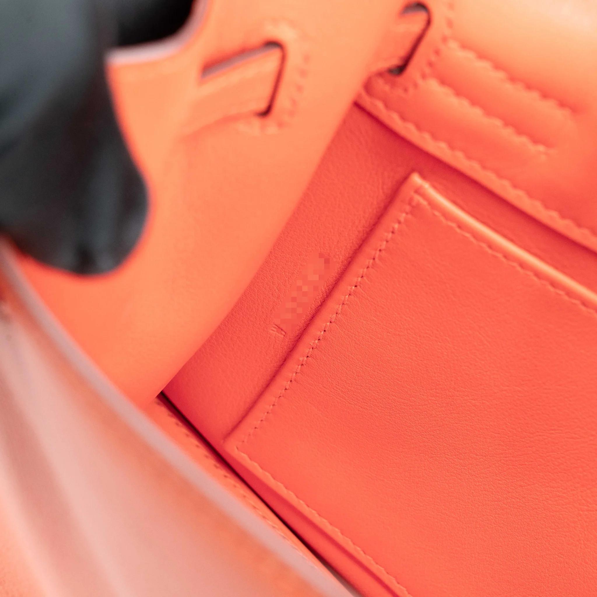 Excellent ( Rank SA ) HERMÈS Kelly Danse Orange (93) Swift Palladium hardware W (2024) - 21