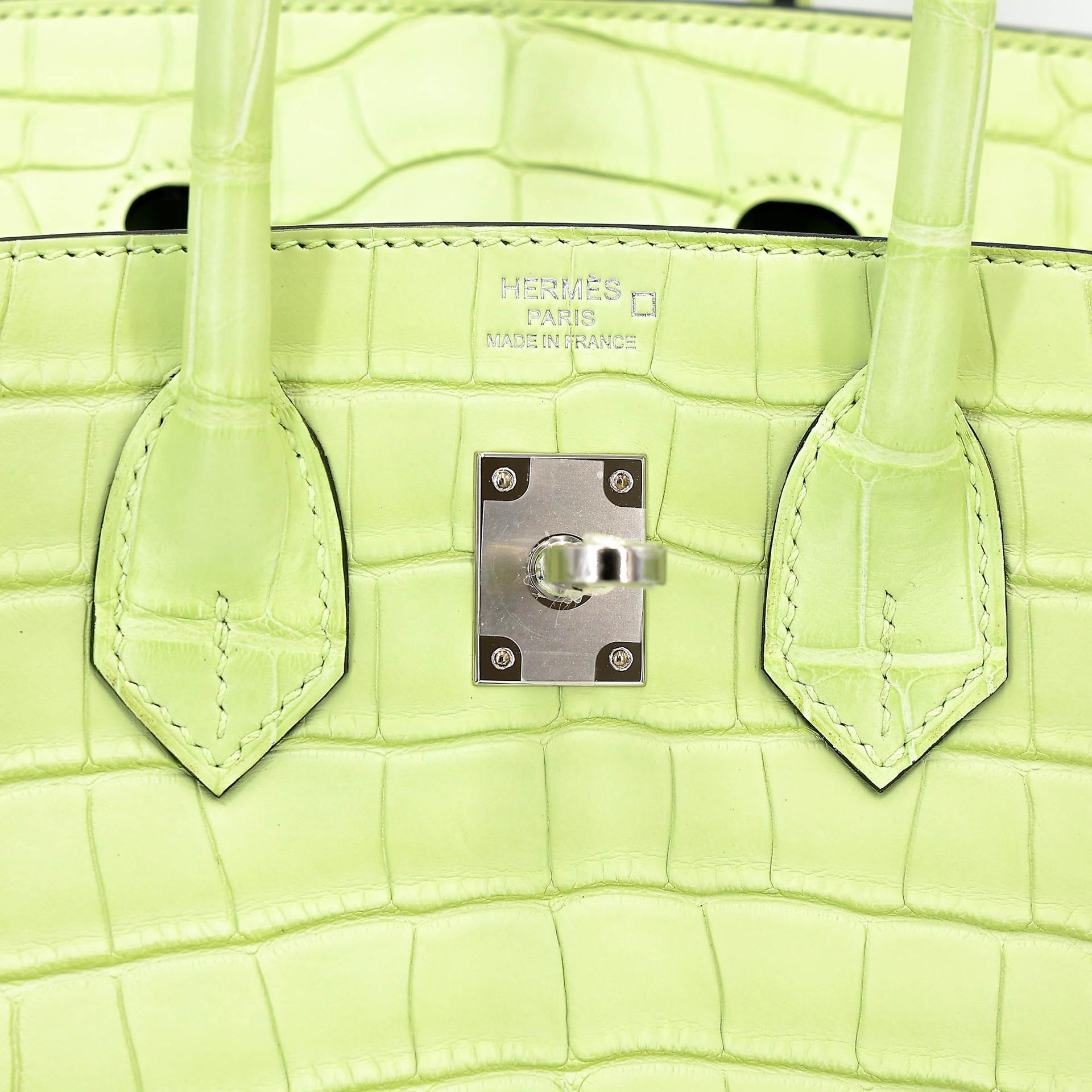 Unused ( Rank NS ) HERMÈS Birkin 25 Jaune Bourgeon (R9) Matte Alligator Palladium hardware B (2023) - 10
