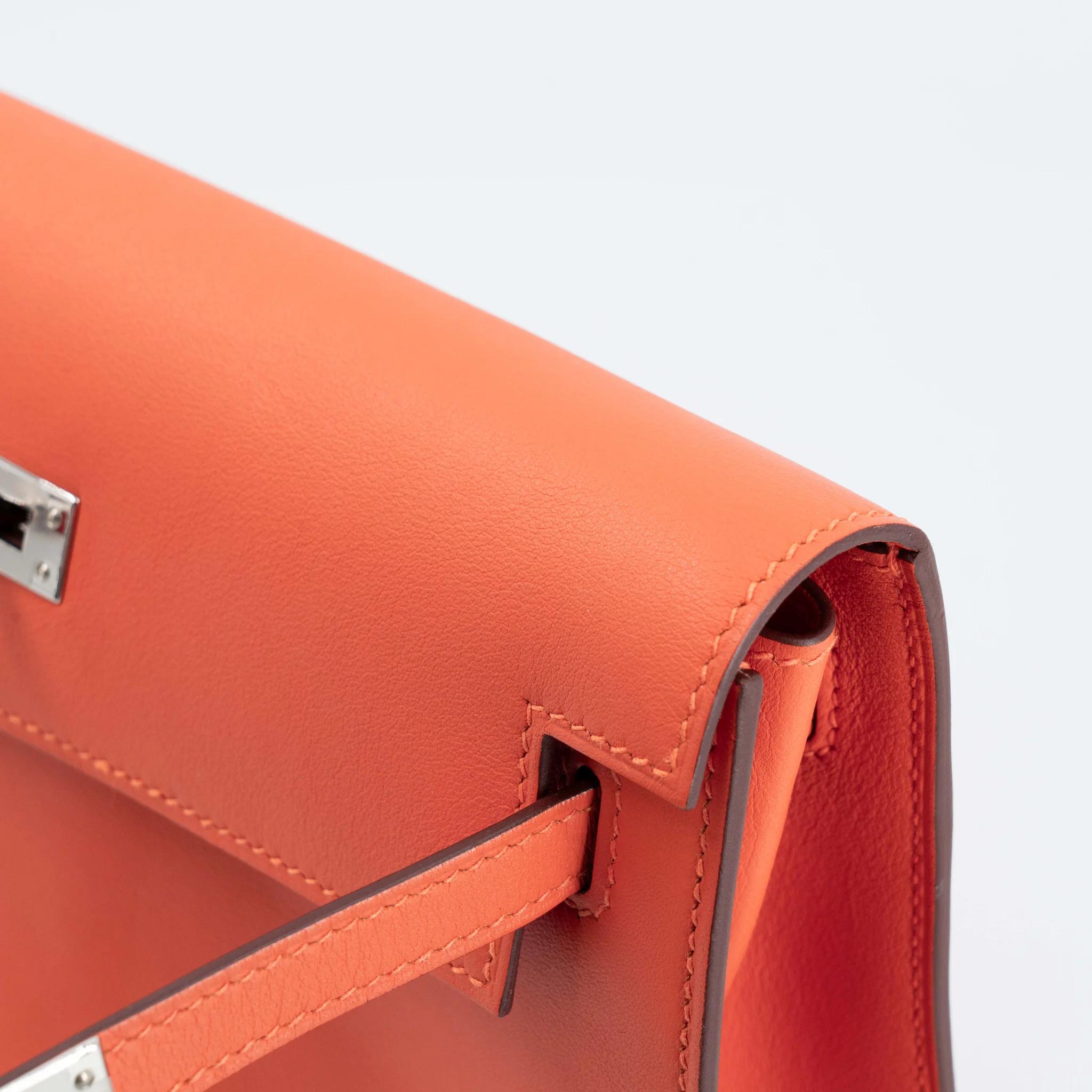 Excellent ( Rank SA ) HERMÈS Kelly Danse Orange (93) Swift Palladium hardware W (2024) - 22