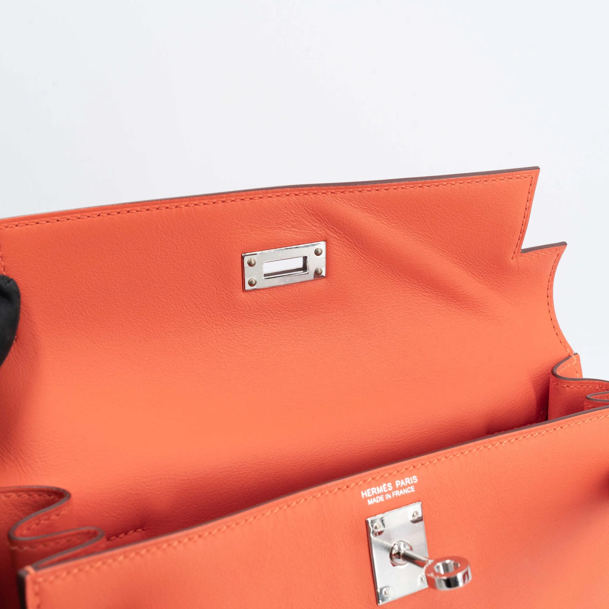 Excellent ( Rank SA ) HERMÈS Kelly Danse Orange (93) Swift Palladium hardware W (2024) - 17