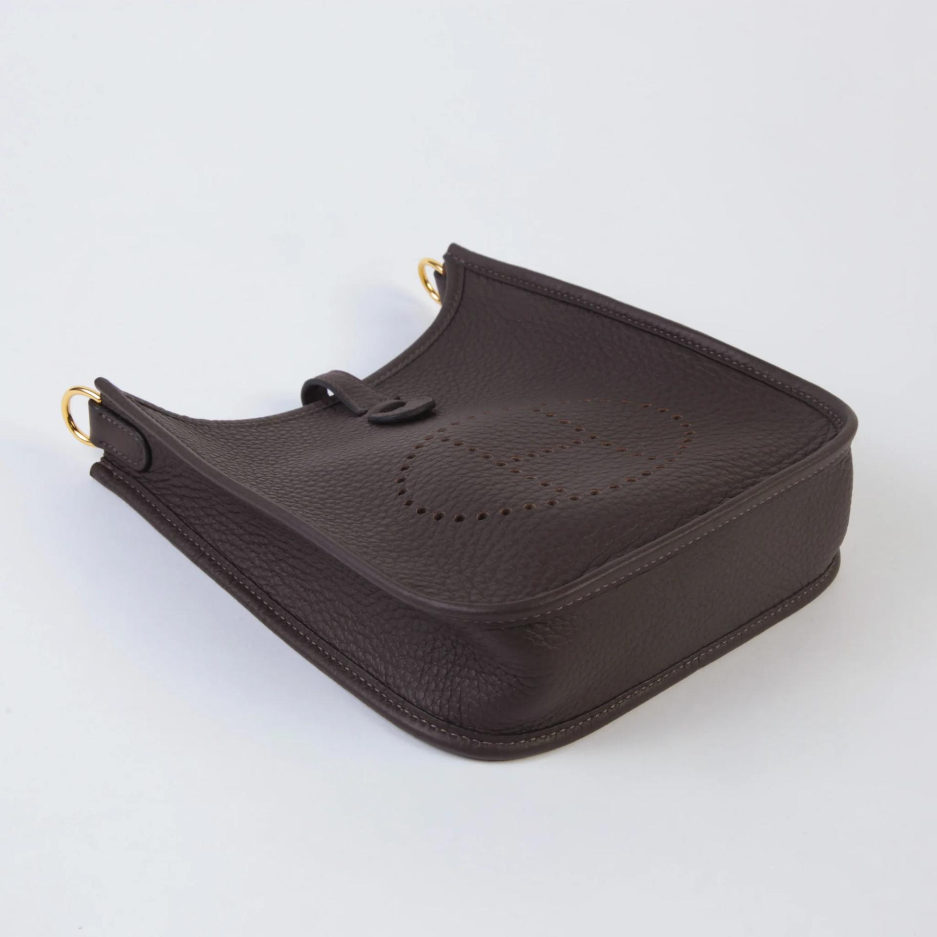 Brand New ( Rank N ) HERMÈS Mini Evelyne 16 Amazone 112cm Ebene (46) Clemence Gold hardware K (2025) - 3