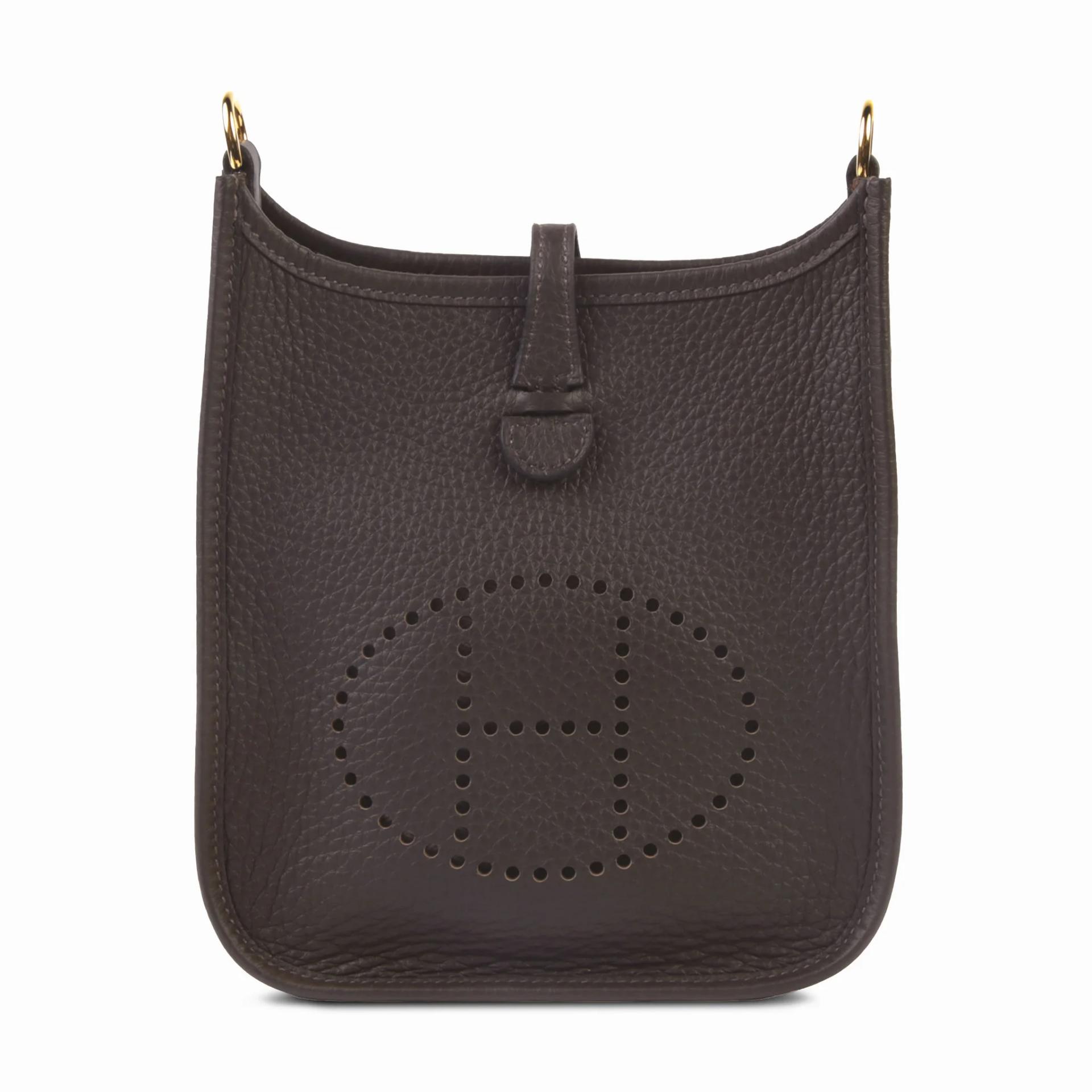 Brand New ( Rank N ) HERMÈS Mini Evelyne 16 Amazone 112cm Ebene (46) Clemence Gold hardware K (2025) - 1