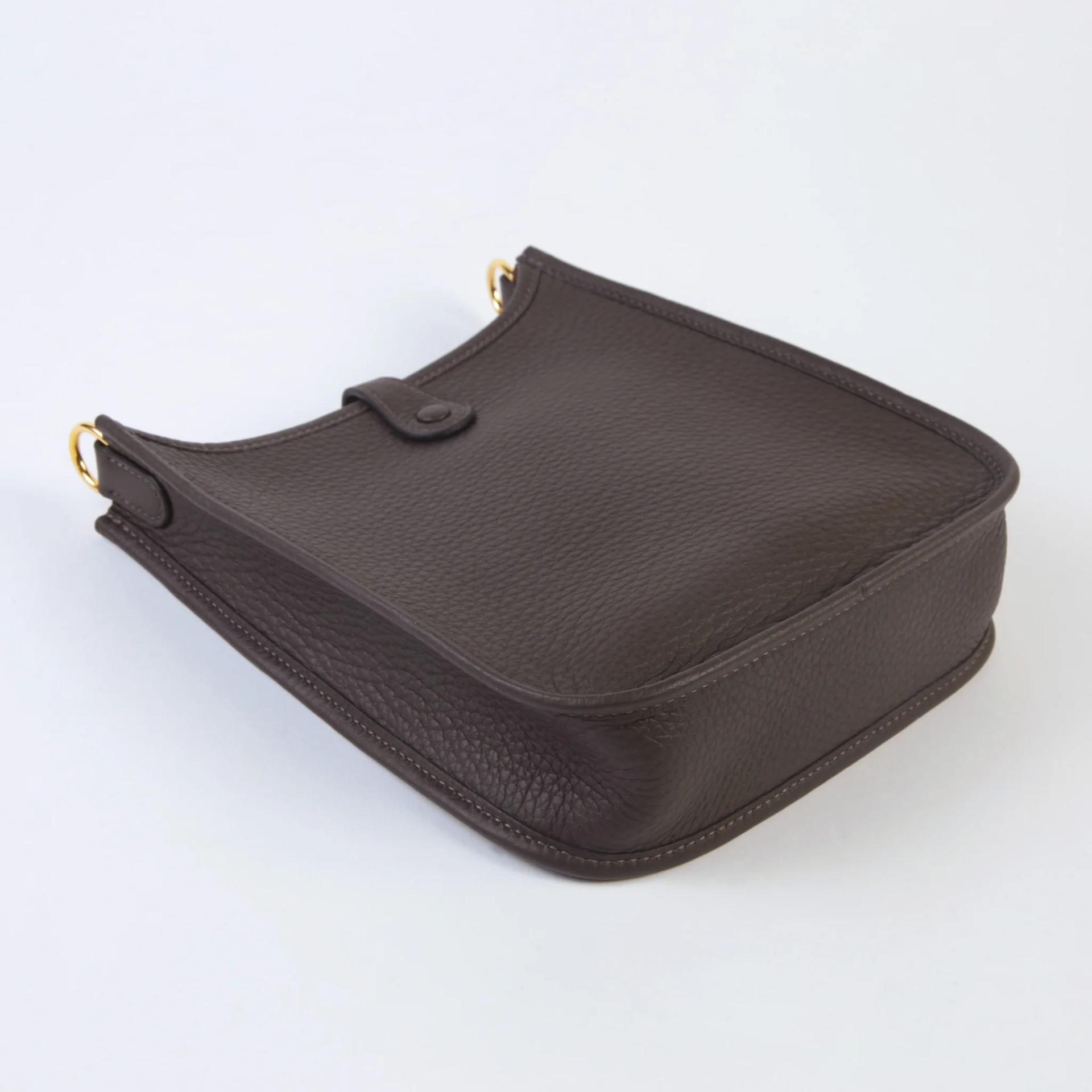 Brand New ( Rank N ) HERMÈS Mini Evelyne 16 Amazone 112cm Ebene (46) Clemence Gold hardware K (2025) - 5