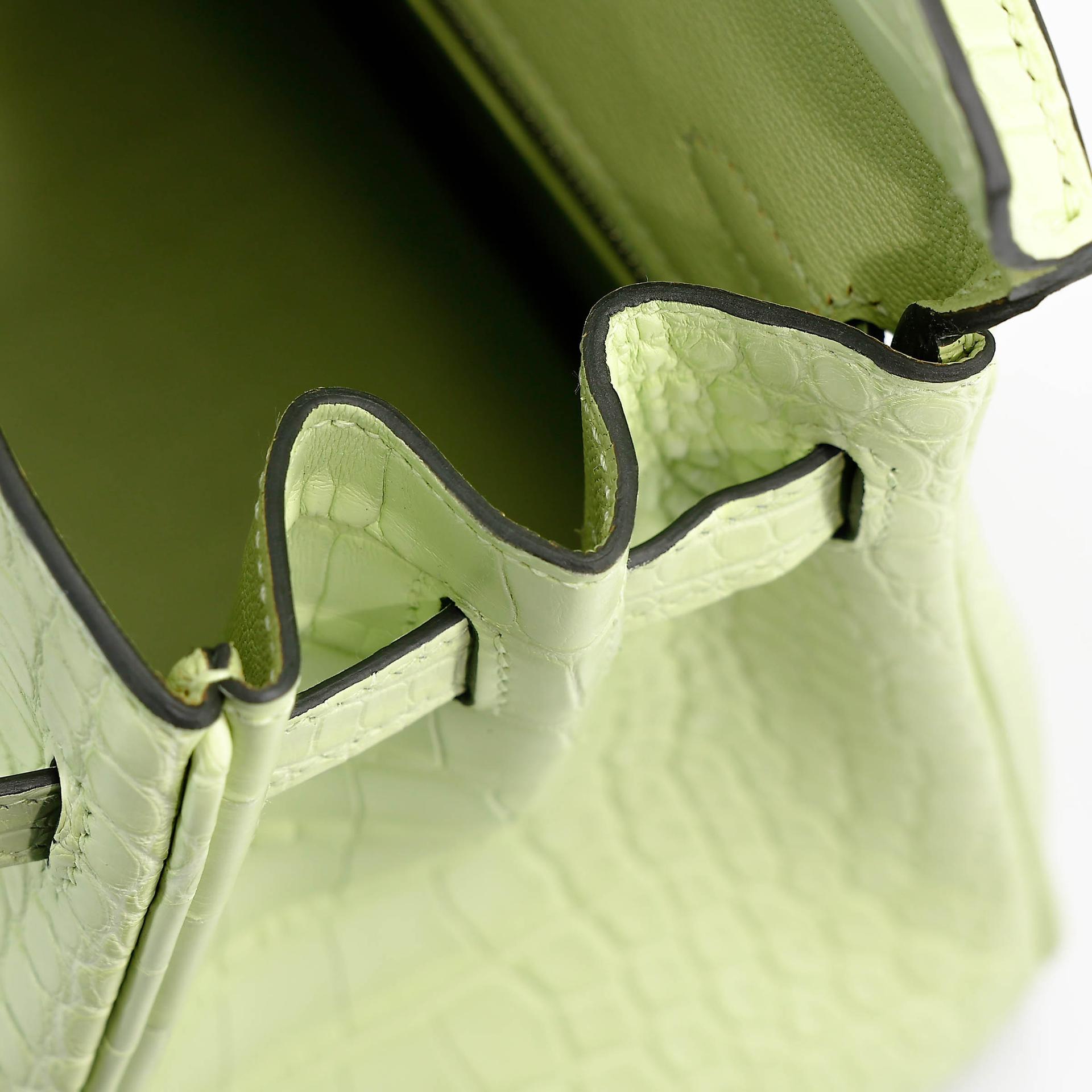 Unused ( Rank NS ) HERMÈS Birkin 25 Jaune Bourgeon (R9) Matte Alligator Palladium hardware B (2023) - 14